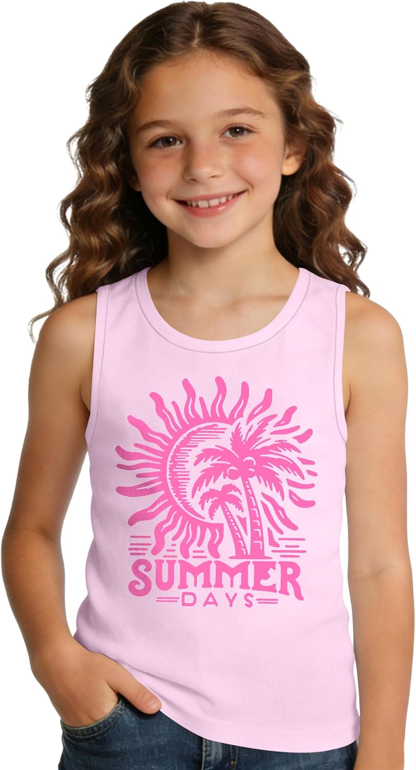 Ithalt Kids Beach Tank Tops for Boys Girls Summer Vacation Sleeveless Hawaiian Ocean Beachwear 5-14Y
