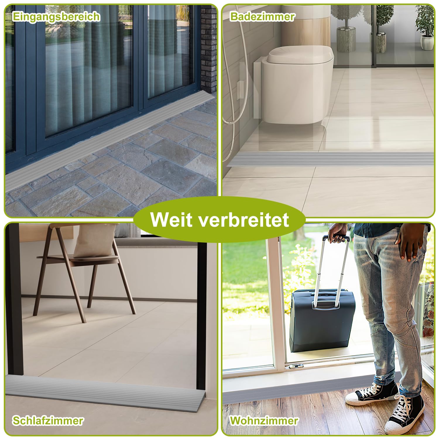 Rampa progowa do drzwi 3,5 x 7 x 100 cm, rampa dla wózków inwalidzkich, profil przejściowy, samoprzylepna, rampa progowa, z termoplastycznego elastomeru, do wózków inwalidzkich, chodzików