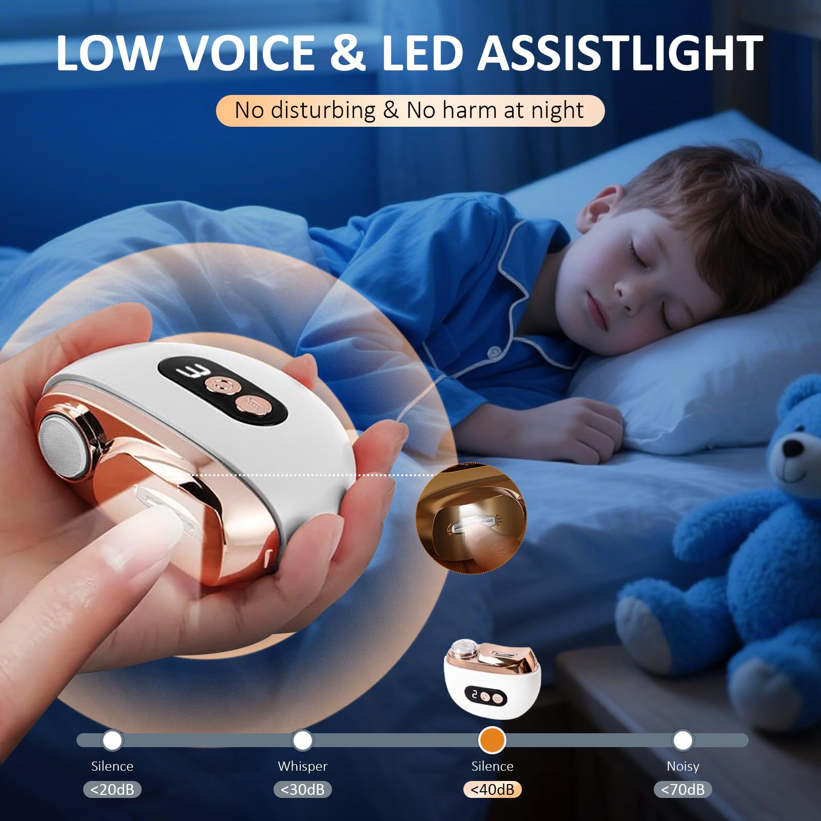 Tagliaunghie elettrico 3 in 1 smerigliatrice elettrica per unghie 3 in 1, lima elettrica per unghie con LED a 3 velocità, tagliaunghie elettrico ultra ise per anziani, adulti, bambini, grande veleno