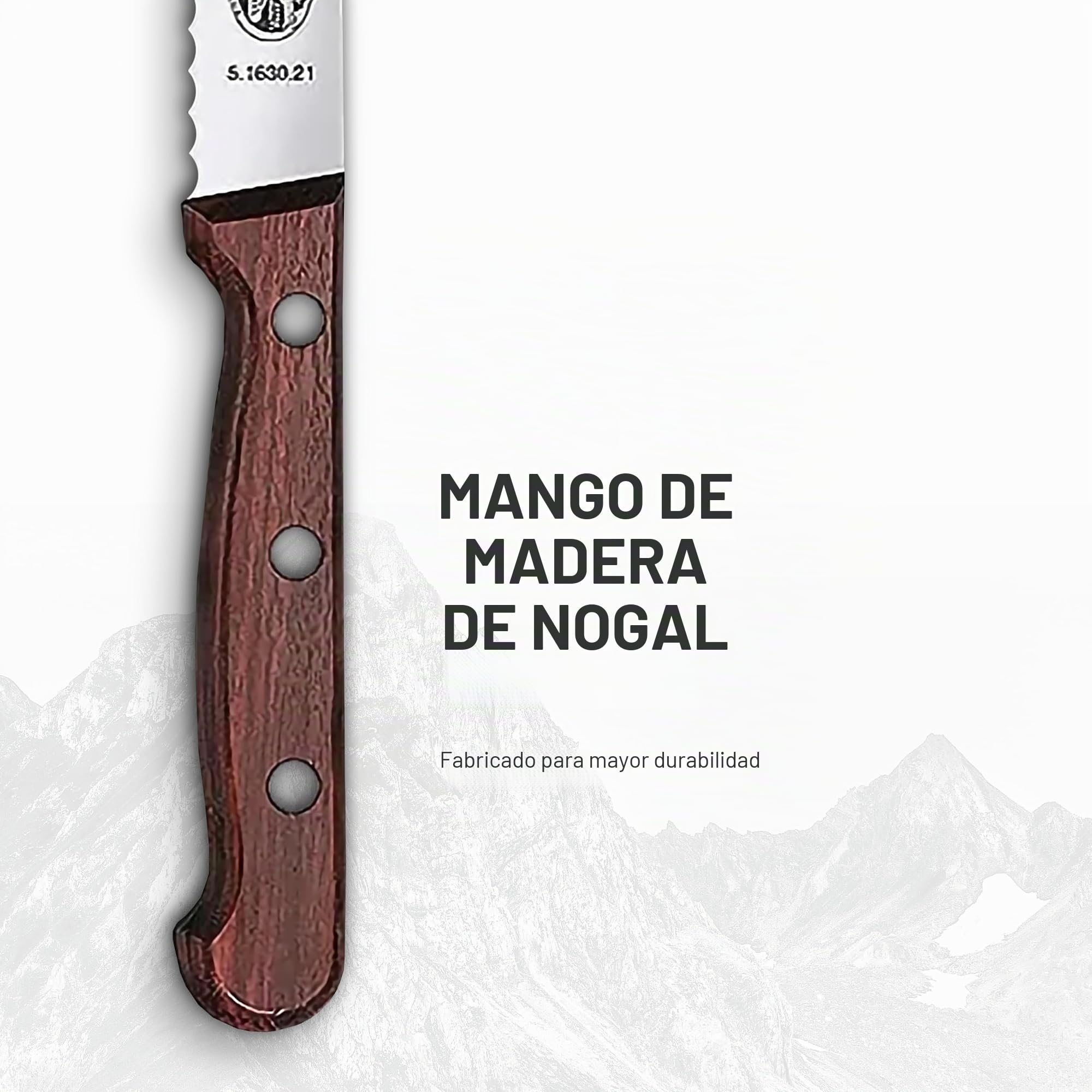 Victorinox Wood Juego de cocina, juego de cuchillos de 2 piezas, cuchillo para pan, cuchillo para trinchar, extra afilado, elegante mango de madera, marrón