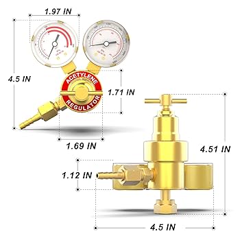 MEANLIN MEASURE Acetylene Regulator Welding Gas Gauges CGA