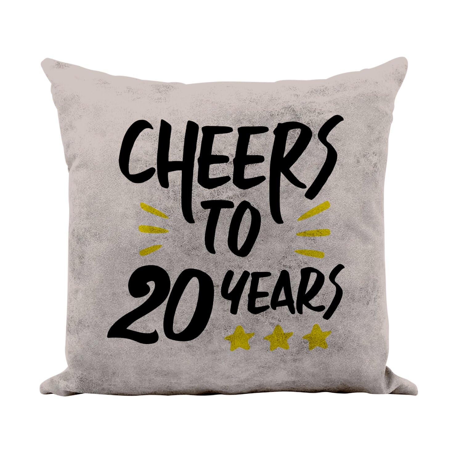 Coussin similicuir camel 40x40 cm pour déco anniversaire 20 ans avec housse