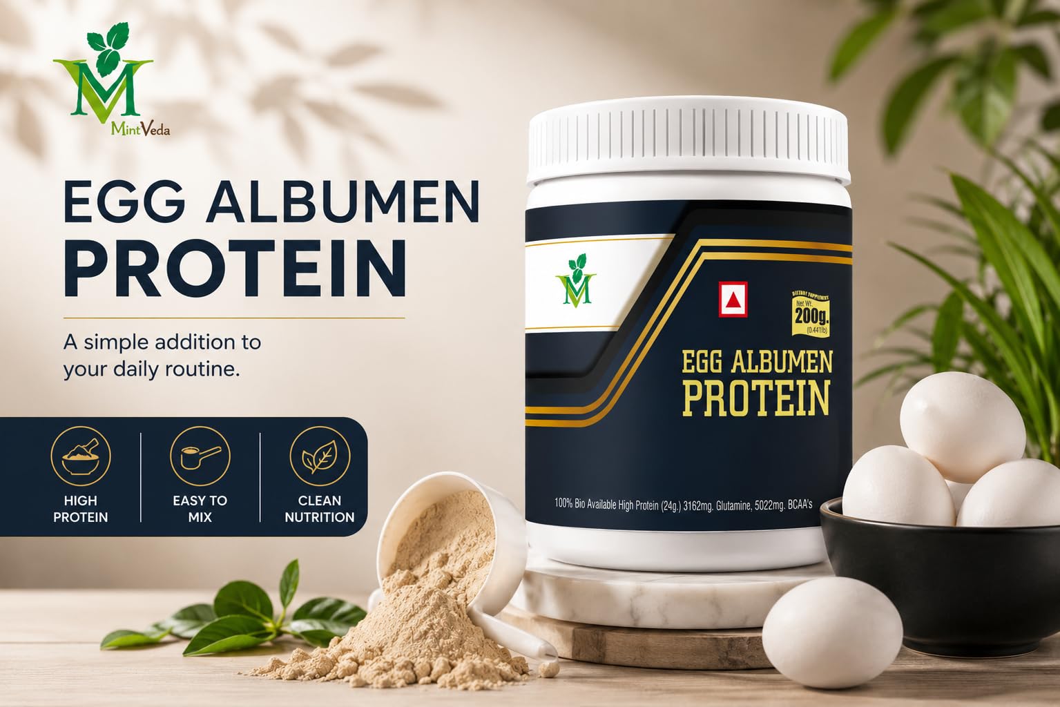 Egg Albumen Powder | Pure Egg White Protein | Zero Fat, Zero Sugar | support Digestion, Lean Muscle Support, Muscle Recovery Pack of 1 (200 gm) — Amazon image 4