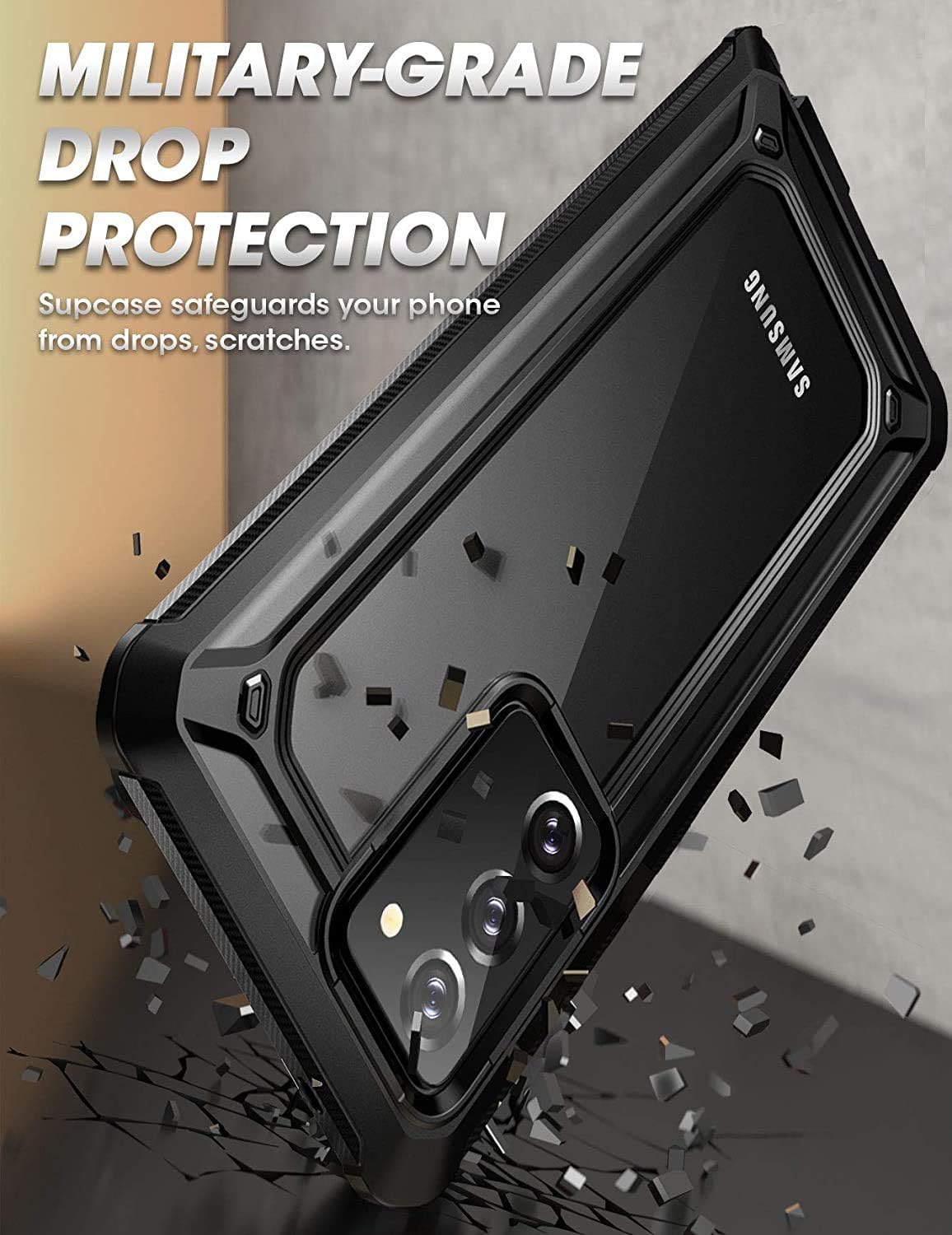 SUPCASE Unicorn Beetle EXO Pro Series Case for Galaxy Note 20 (2020 Release), Premium Hybrid Protective Clear Bumper Case Without Built-in Screen Protector (Black)