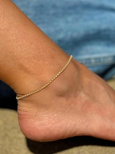 Miniatura 3 de U7 - Tobillera de acero inoxidable para mujer o niña, dorado o dorado rosa 18K con dije diseño de corazóninfinitofigaro, cadena de eslabones de 25 a