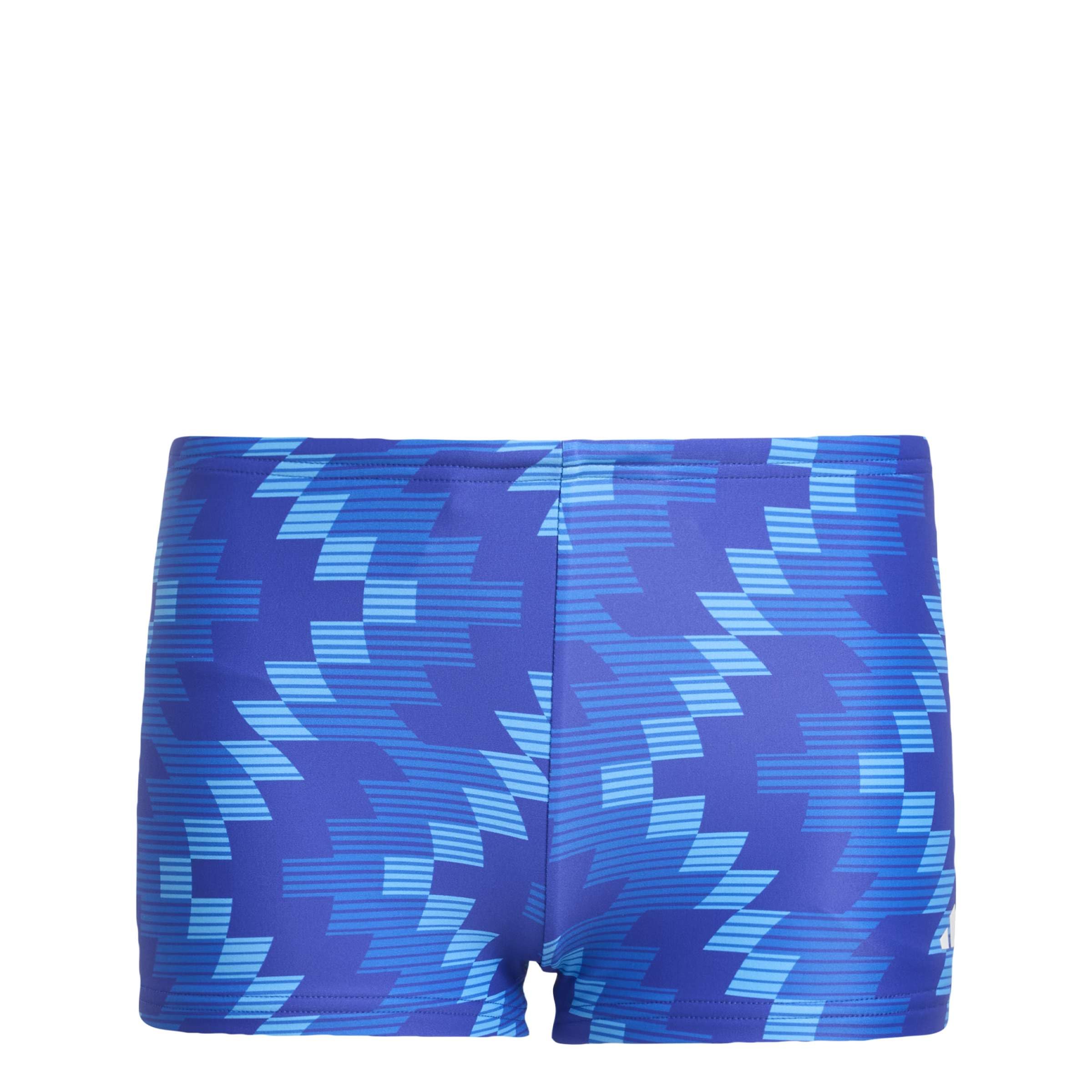 adidas Boy's Football Inspired Graphic Swim Boxer Kids Swimwear, Lucid Blue, 15-16 Years