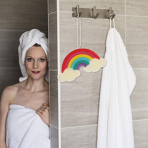 Miniatura 8 de 2 unids niños bola de baño Rainbow Bath Shower Sponges Baby Bath Sponge Scrubbers herramientas de baño para bola de baño arco iris niños cepillos de