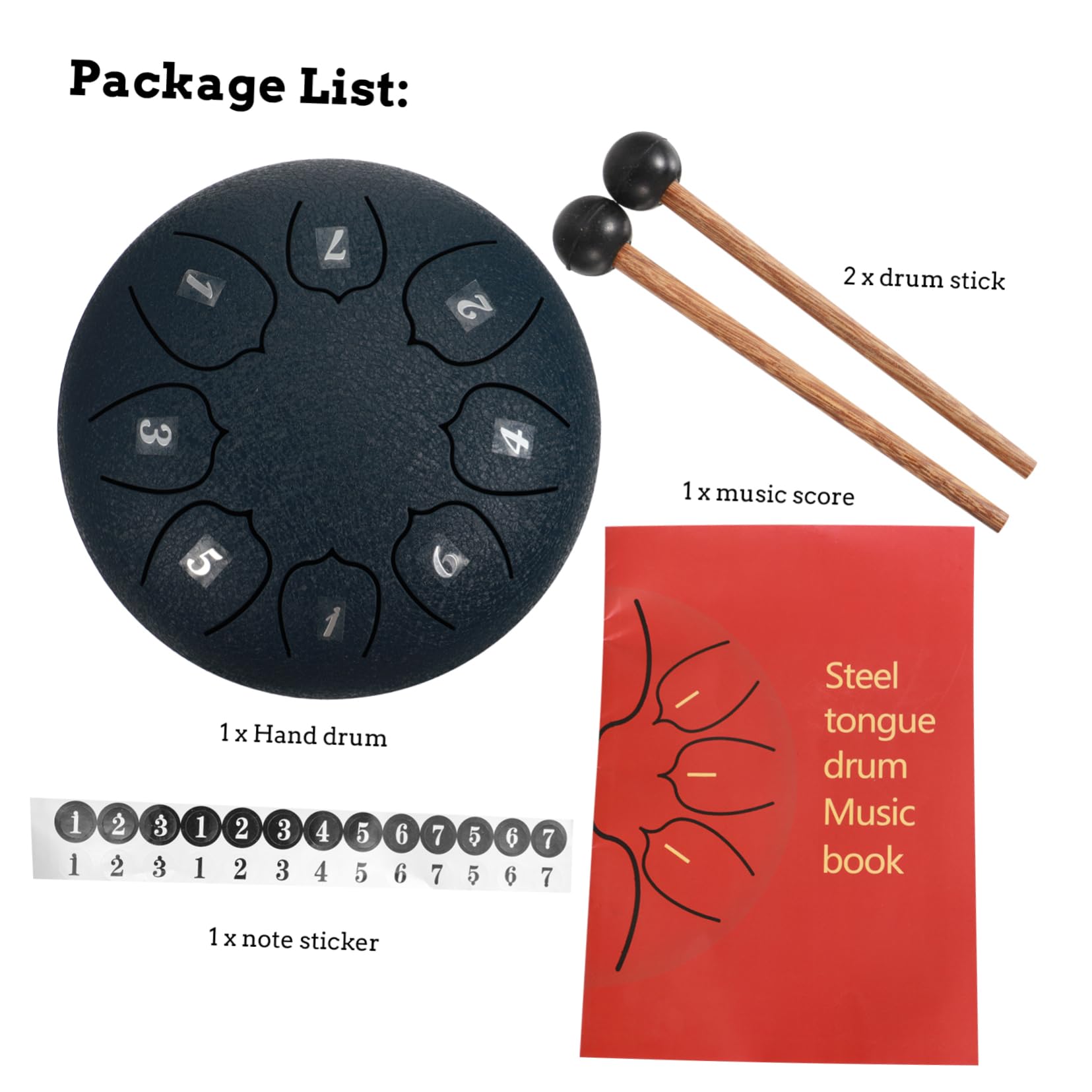 OFFSCH Beginner's Kit 8 Note Steel Drum for Yoga Meditation Boys and Girls' Music Learning Handpan Instrument