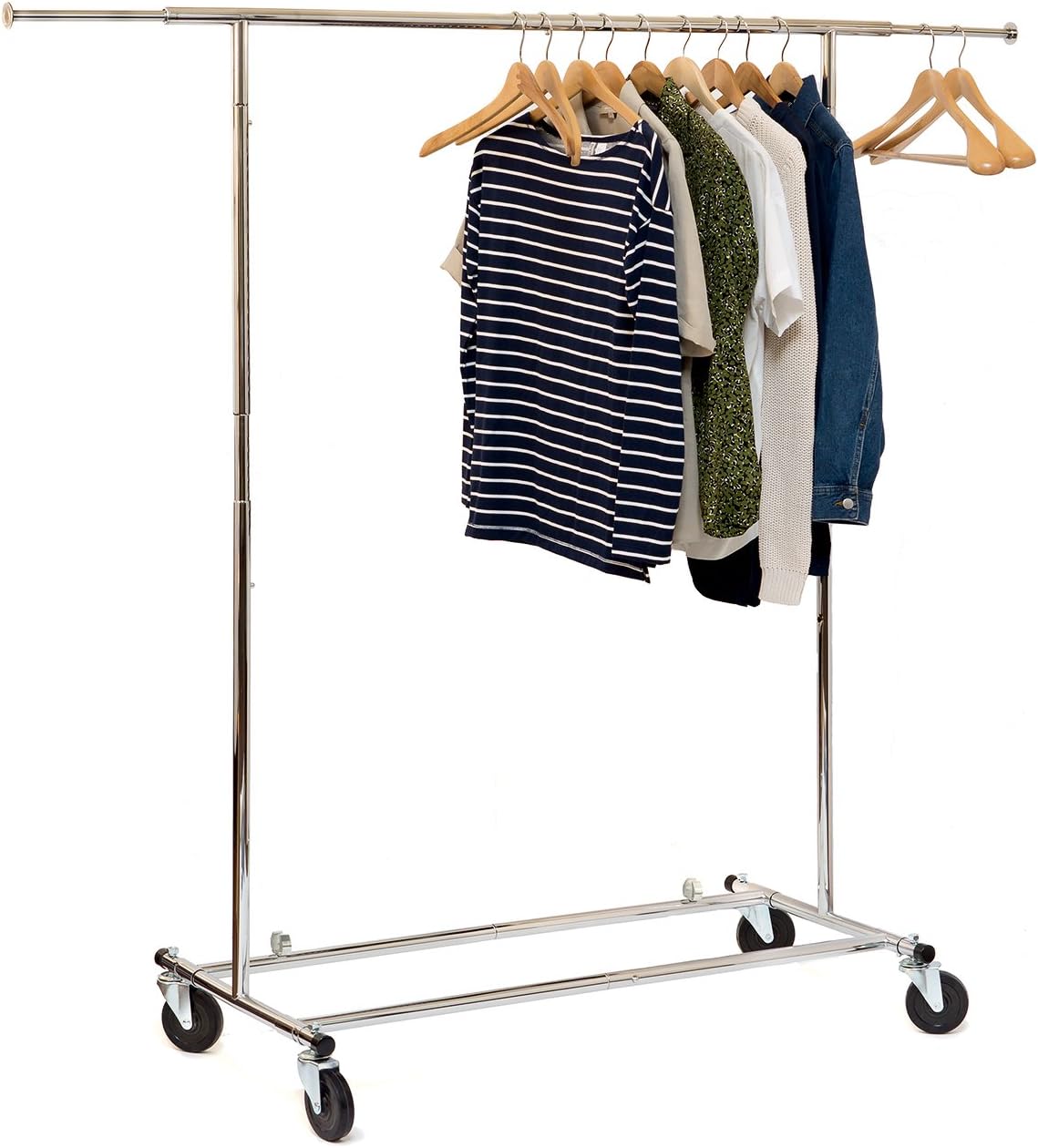 Elegant Commercial Grade Clothing Garment Rack, Extendable Hanging Rack