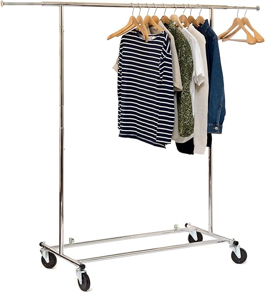 Elegant Commercial Grade Clothing Garment Rack, Extendable Hanging Rack