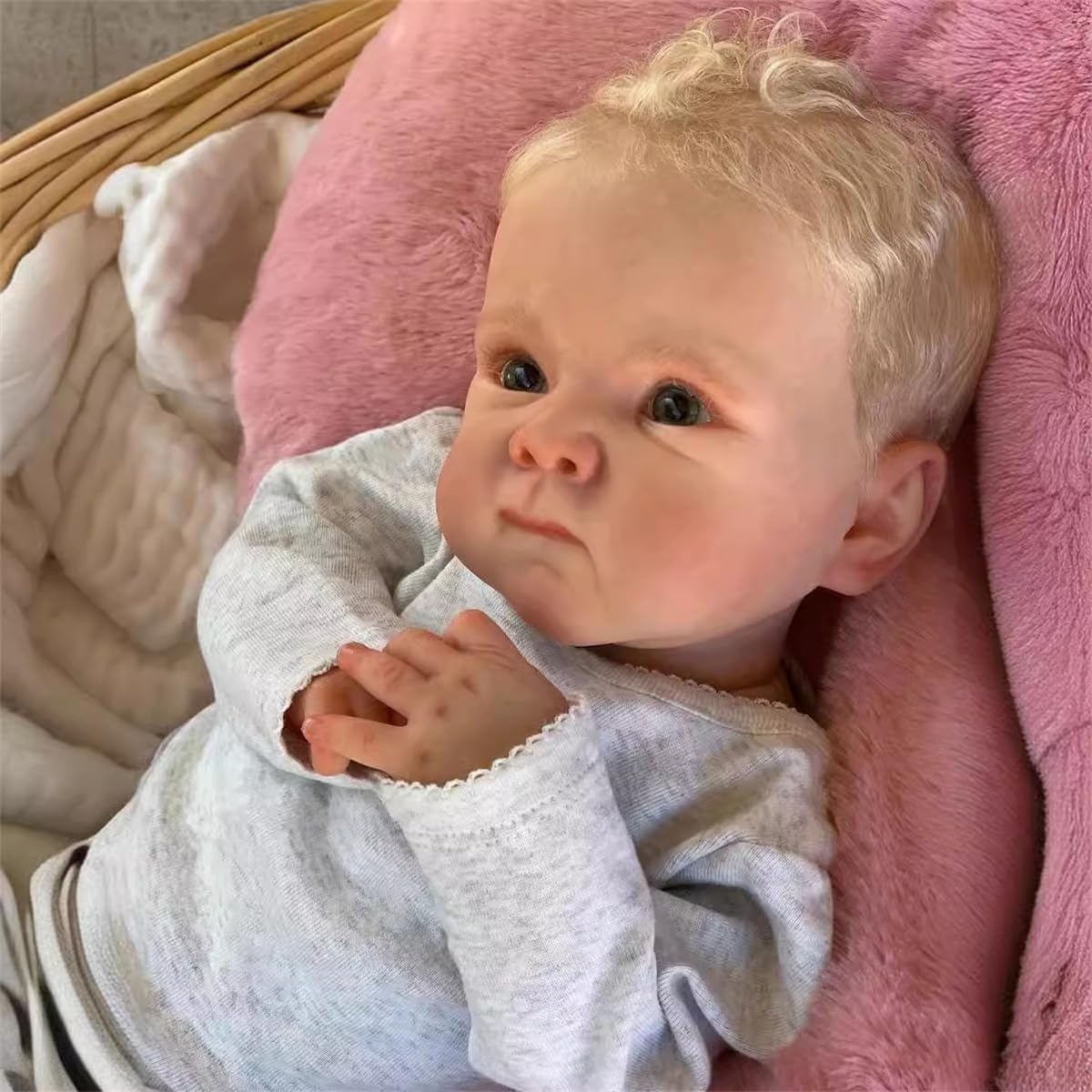 MAIHAO Realistyczne lalki Reborn, 48 cm, niemowlę, dziewczynka, blond, niebieskie oczy, miękkie ciało, realistyczne noworodek, prawdziwe niemowlę, lalka Reborn, luksusowy prezent dla dzieci od 3 lat