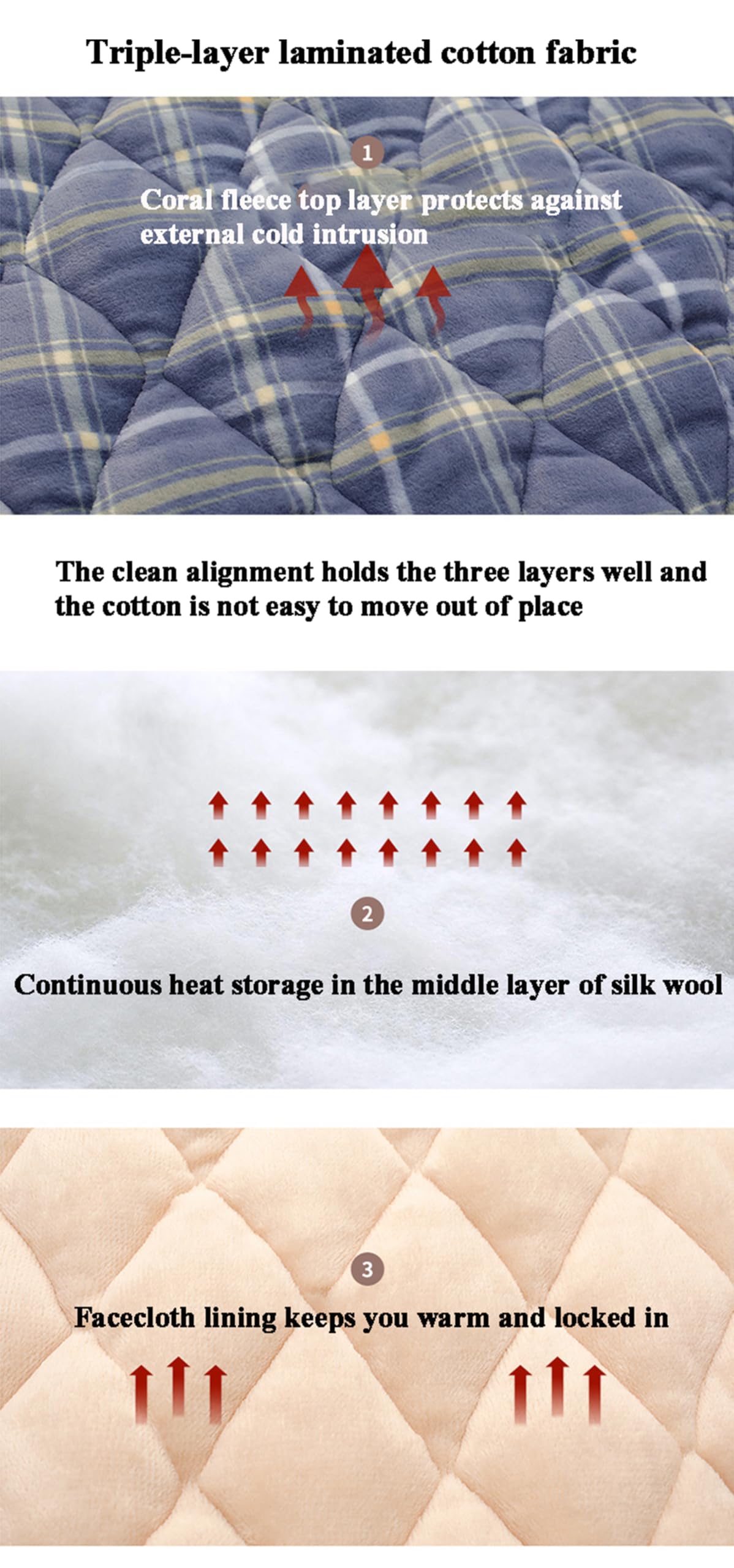 Túnica de los Hombres Invierno Coral Polar Bata Tres Capas de algodón Engrosado facecloth casa Ropa Bata de baño Caliente,6250,XL