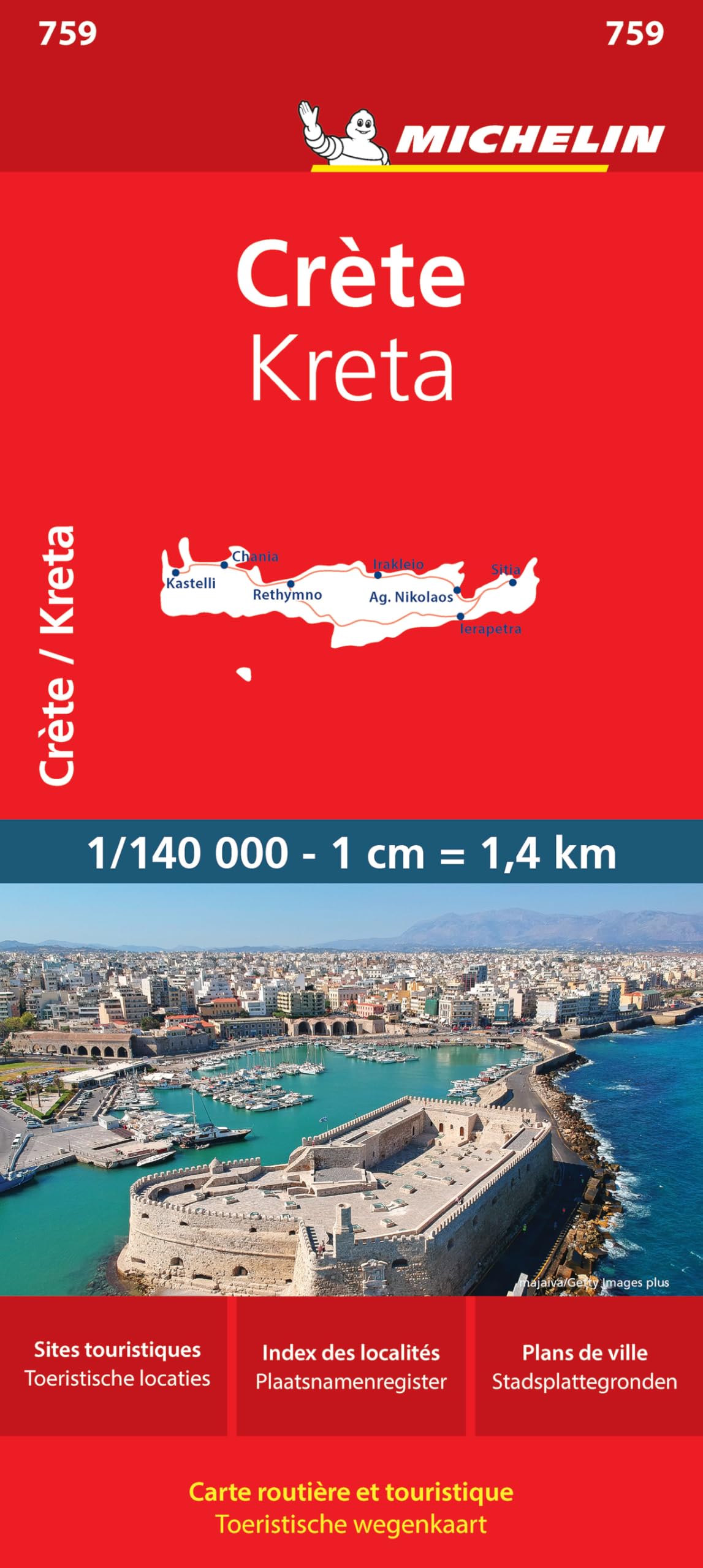 Crete (759): Wegenkaart Schaal 1 : 140.000 (National)