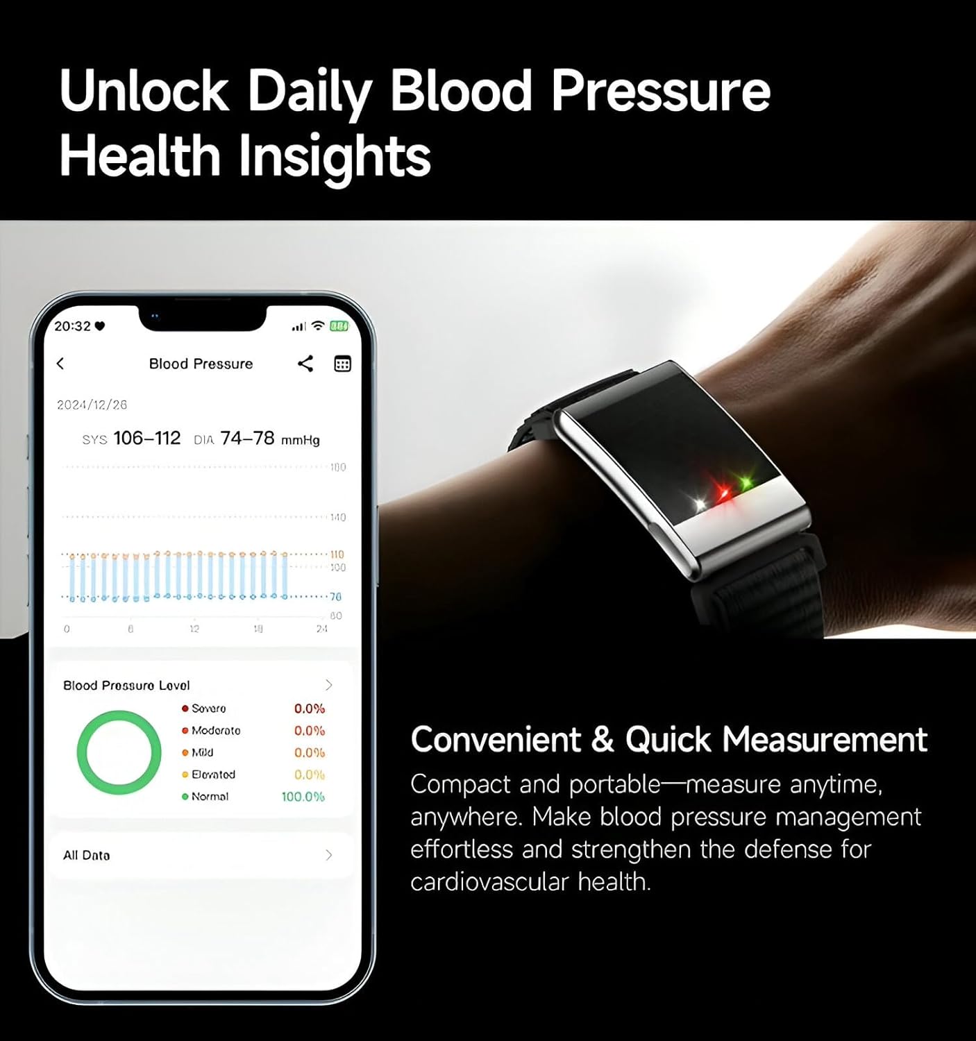 élixir SENSE AI Health &amp; Fitness Tracker | Advanced 24/7 HRV, ECG, SpO₂, BP, Skin Temp Monitoring | Sleep, Stress &amp; Activity Tracking | Body Composition Analysis | Recovery &amp; Wellness Guidance (Lunar) - 4