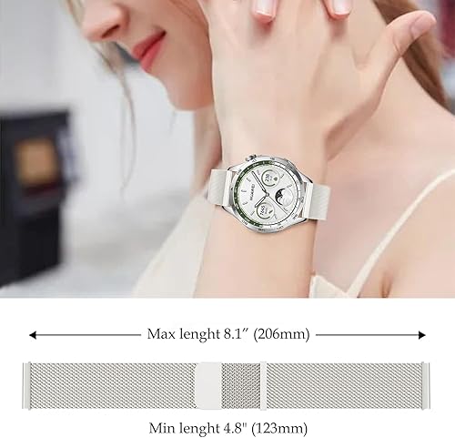 Vista 112 de Correas compatibles con Samsung Galaxy Watch de 1.81 pulgadas / Galaxy 3 de 1.77 pulgadas / Gear S3, correa de repuesto de malla metálica de acero