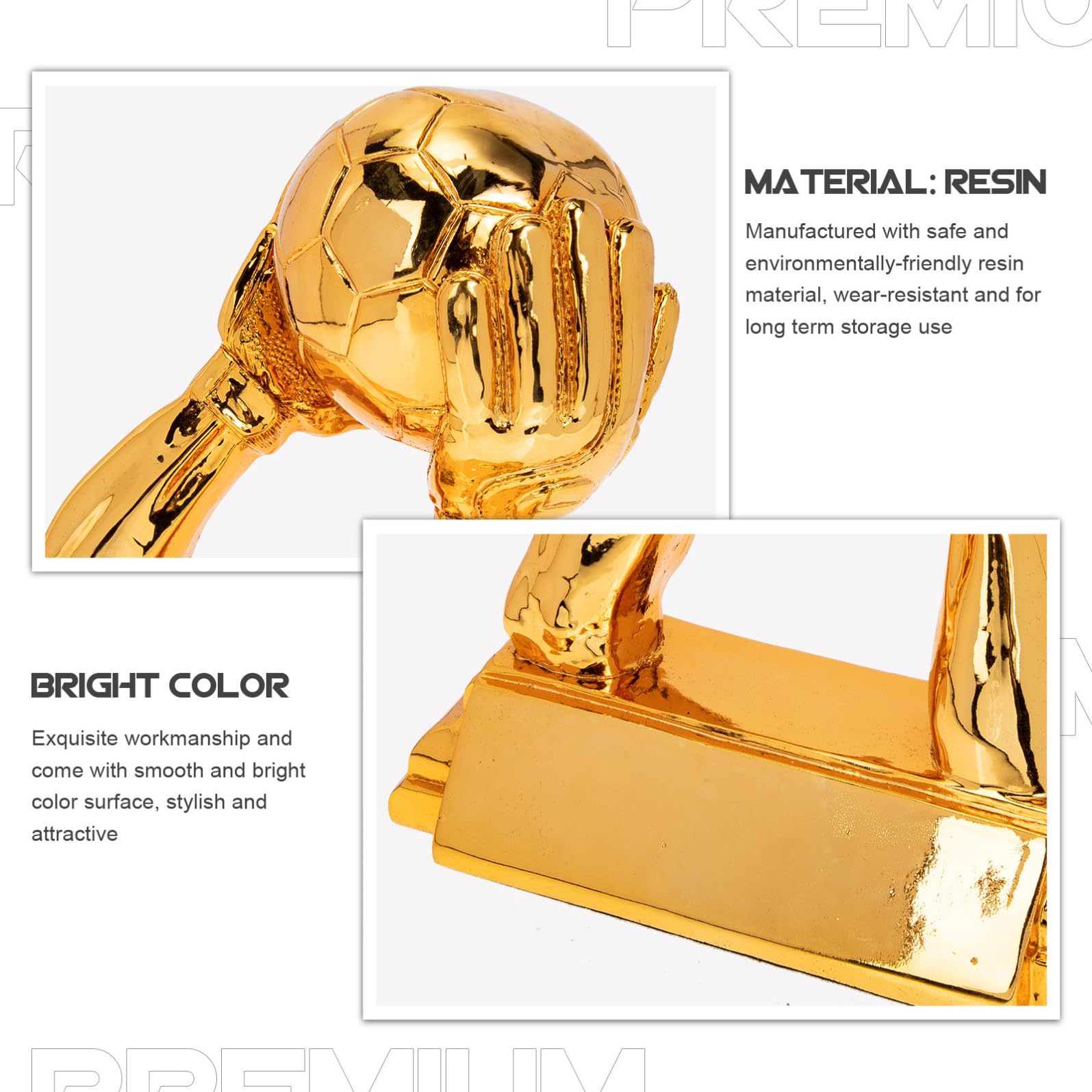 GALPADA Decorazione Pallone Resina Oro per Collezione e Ricordo | Resina Resistente All’usura, Finitura Elegante, per Conservazione Prolungata, Ornamento Sportivo da Casa