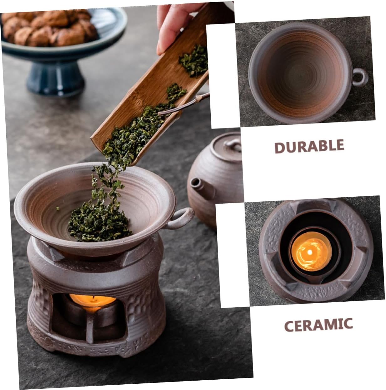 Tea Warmer Tea Roasting Stove Ceramic Stand Party Essential Decorative Candle Holder