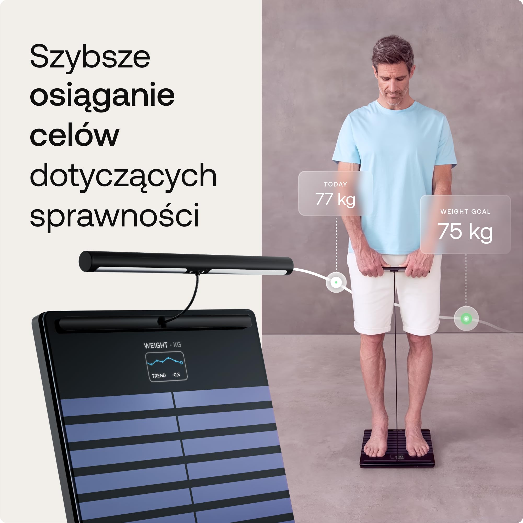 WITHINGS Body Scan – waga sieciowa WLAN do poprawy zdrowia, waga osobowa BIA, analiza składu ciała, tkanki tłuszczowej, masy mięśniowej, zawartości wody, elektrokardiogramu, czarna