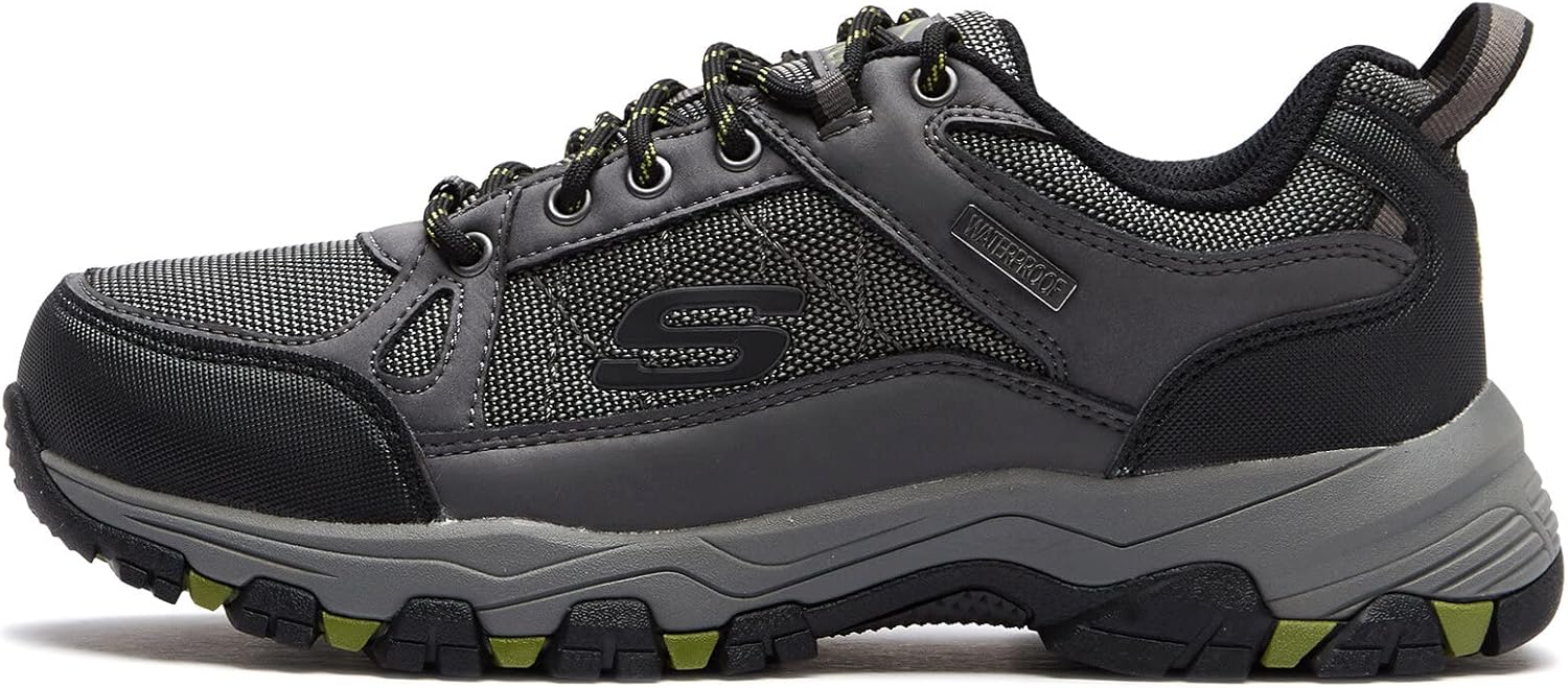 Skechers USA Men's Men's Selmen-Cormack Waterproof Low Profile Water Proof Lace Up with Cap Toe Oxford, Char, 10.5