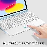 JADEMALL Bluetooth Billentyűzet Trackpaddel iPad A16 11. Generációhoz (2025) és 10. Generációhoz (2022) - Levehető AZERTY Billentyűzet Érint 6