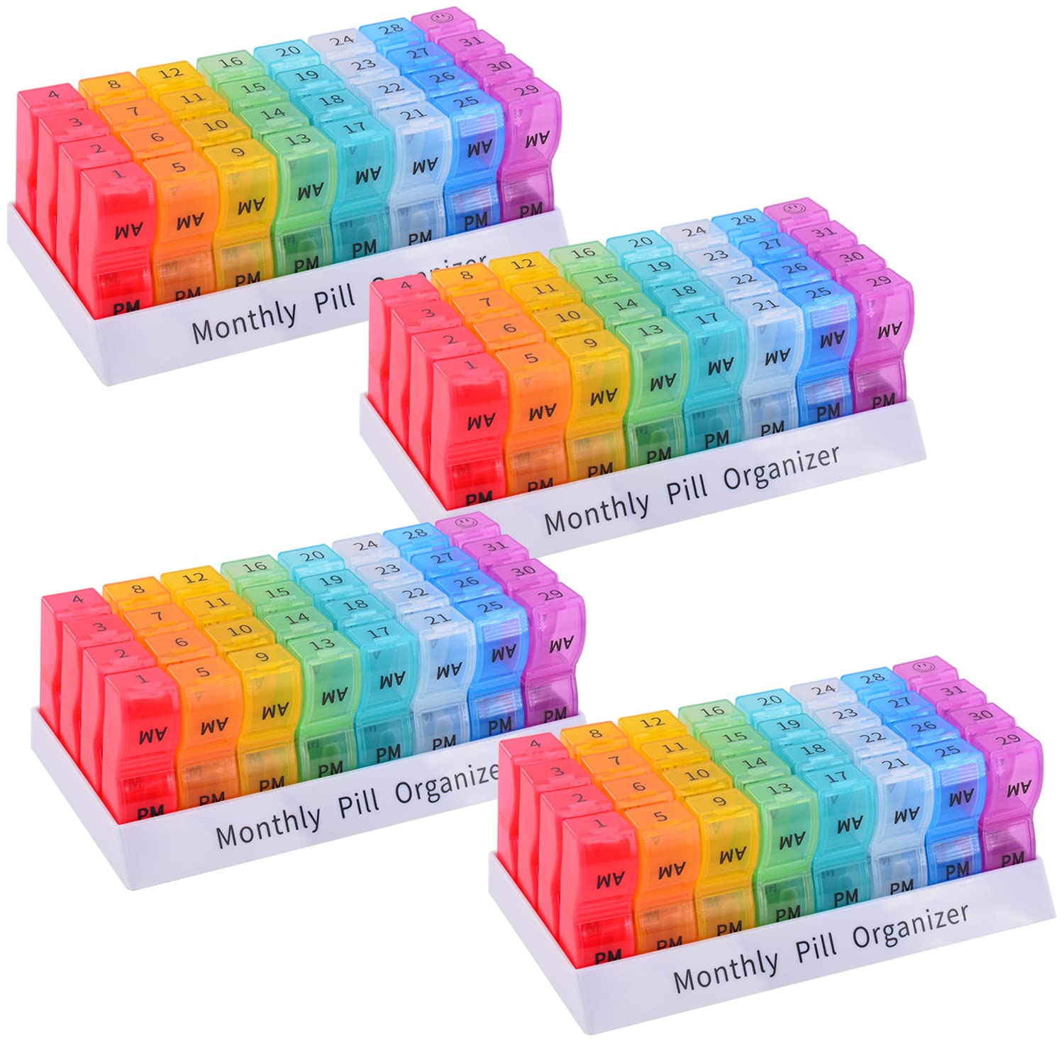 Greencycle Weekly 30 Day Pill Organizer 2 Times A Day Medicine Organizer Moisture-Proof Pill Cases Pill Box Design