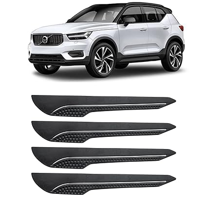 DROHAR-Car Bumper Protector/Bumper Guard for Volvo XC40 with Single Chrome Stripe (4-Pcs)