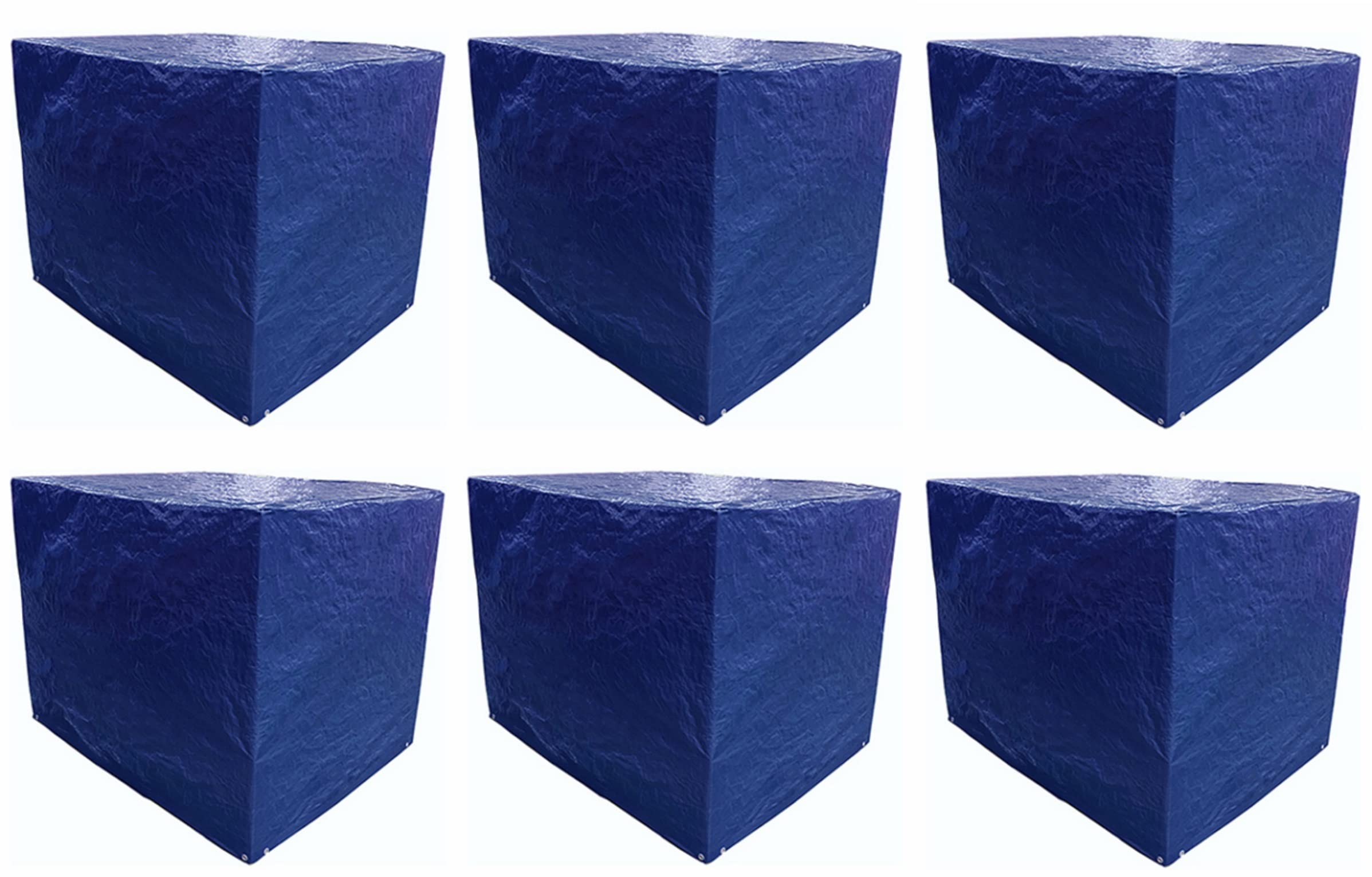 5' x 4' x 4' Blue Poly Pallet Storage Tarp Cover - 6 Pack