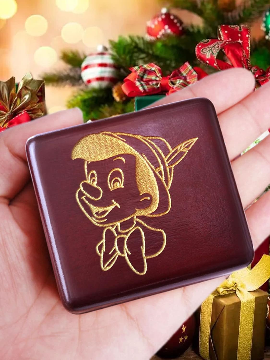 Sinzyo When You Wish Upon a Star Music Box Vintage Musical Boxs Gift for Birthday Valentine's Day Christmas Day(Wine Red Box)