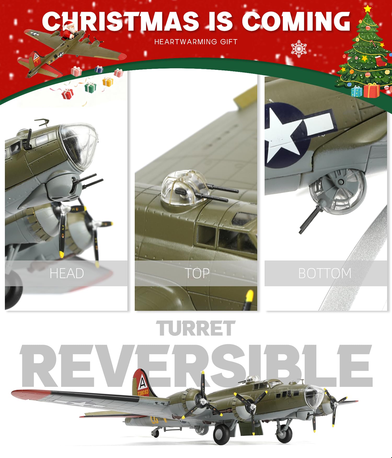 NUOTIE 1/72 Scale B-17 Fortress Bomber (Light Gray Painting) Pre