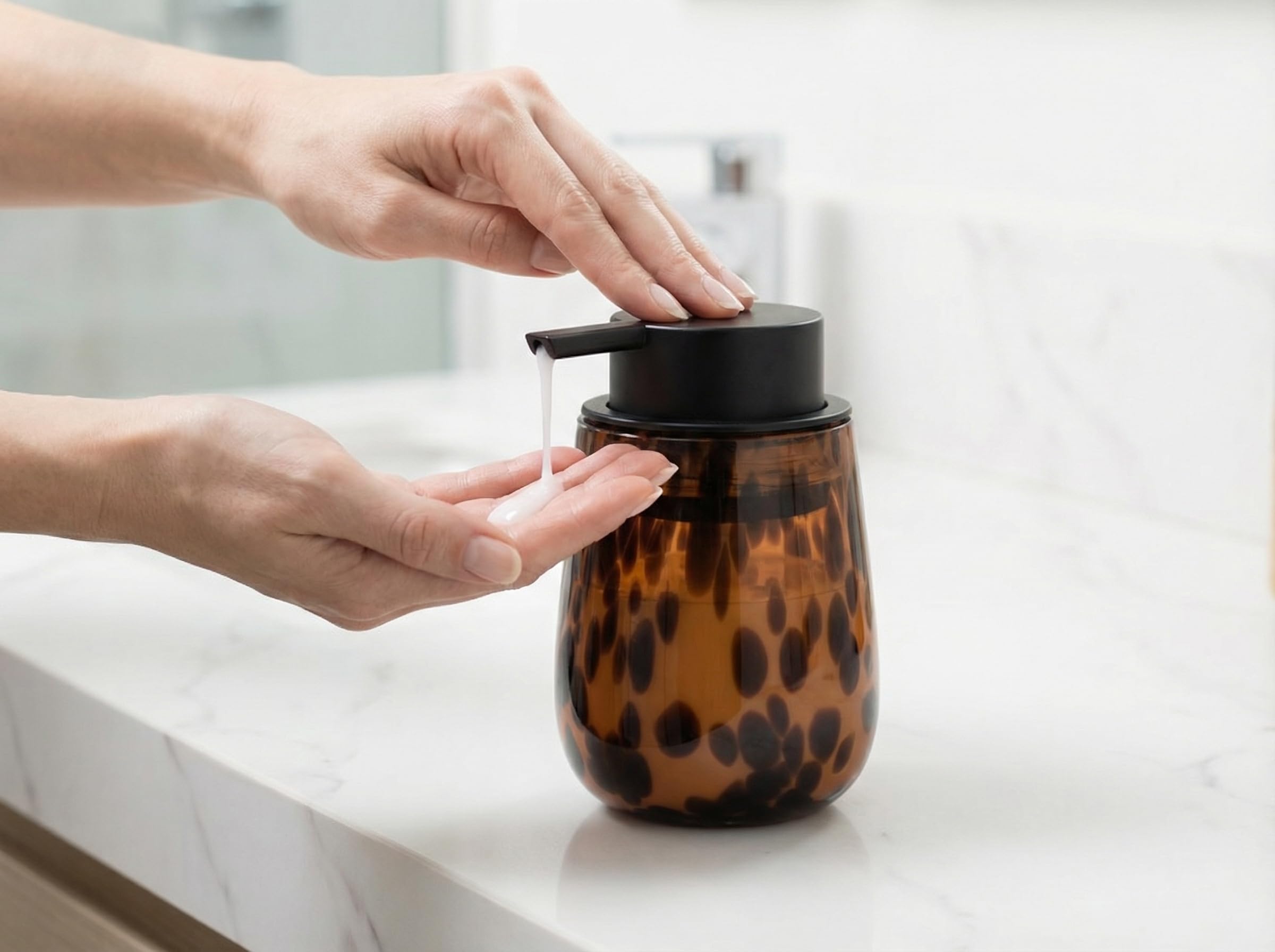 Moderno dispensador de jabón líquido de manos, dispensador de jabón ámbar