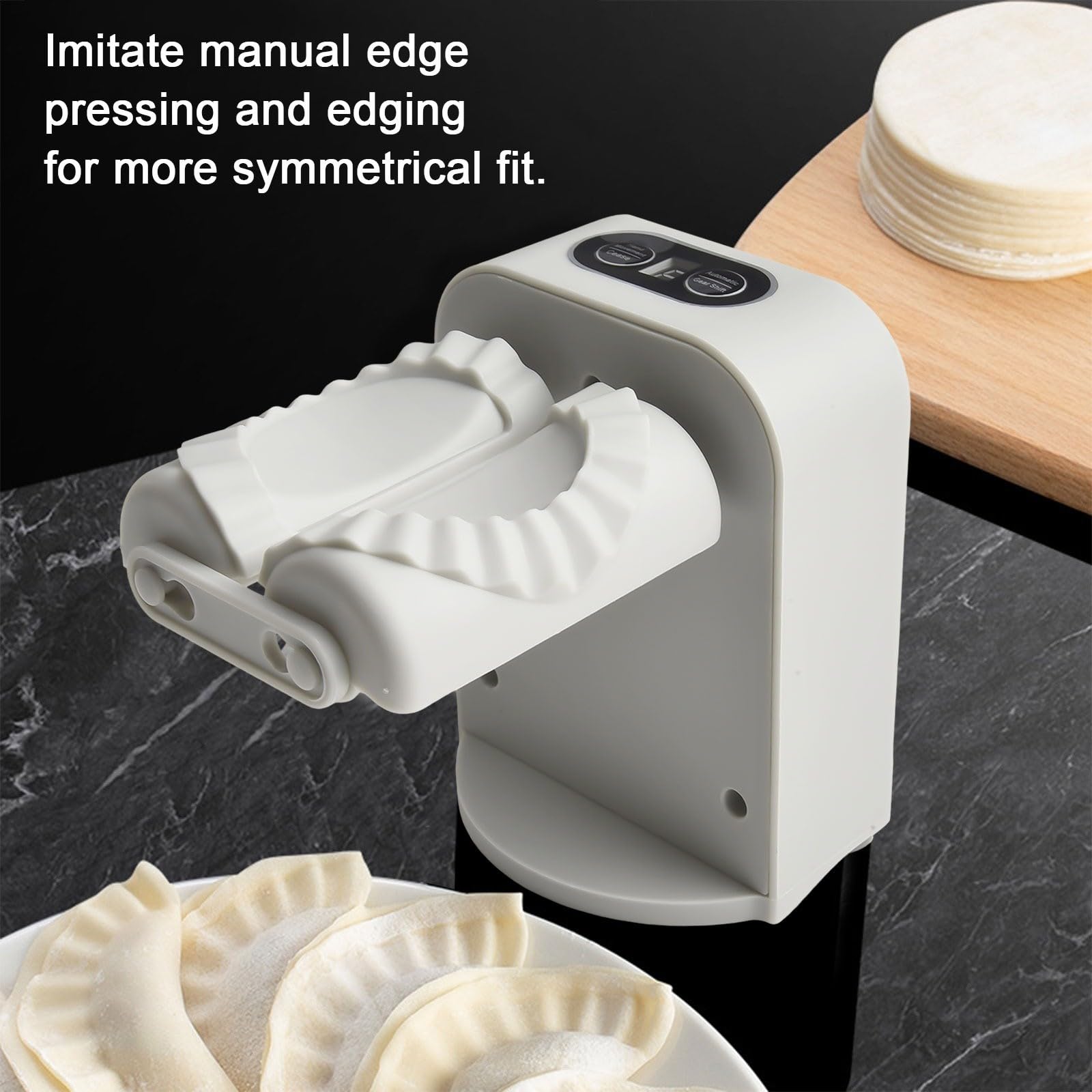 Machine à raviolis électrique, machine automatique à raviolis 1300 mAh rechargeable PP outil de cuisine pour la cuisine familiale