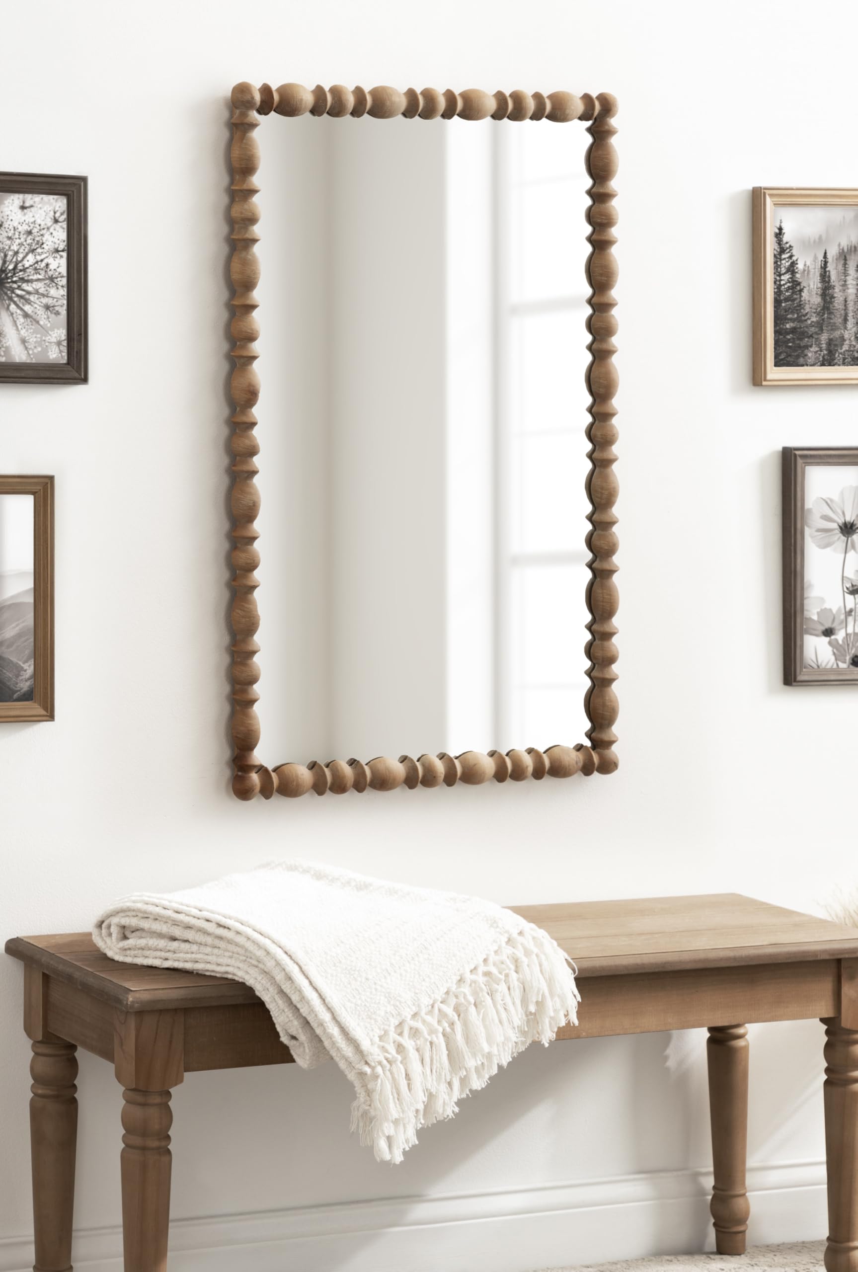Amazon.com: Kate and Laurel Prindle Turned Wood Beaded Rectangle