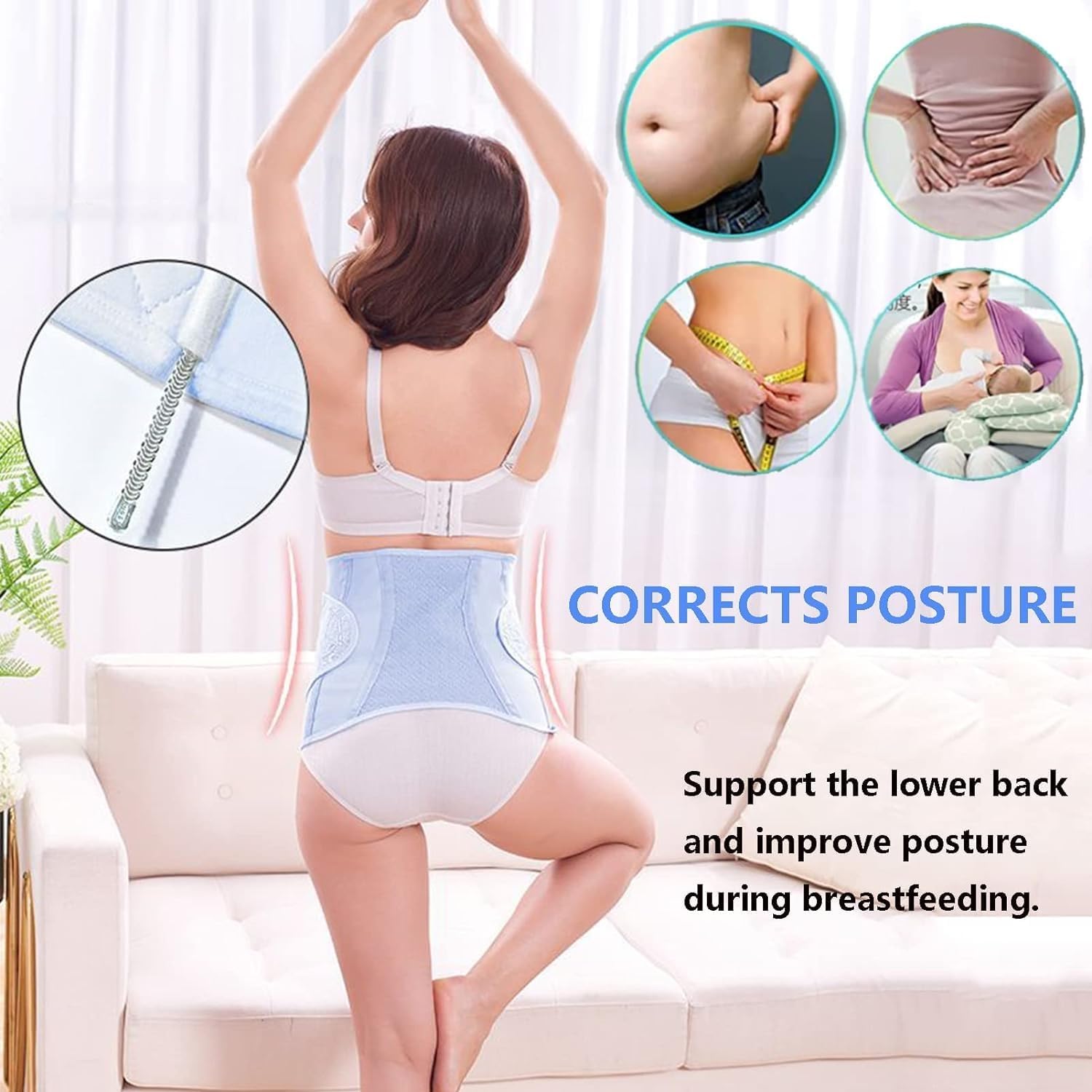 Grey Postpartum Support,Section Belly Band, for Postpartum Abdominal Binder Post Partum Girdles for Women Postpartum Recovery Band Pelvic Belt Belly Wrap Tummy Control Band,XXL