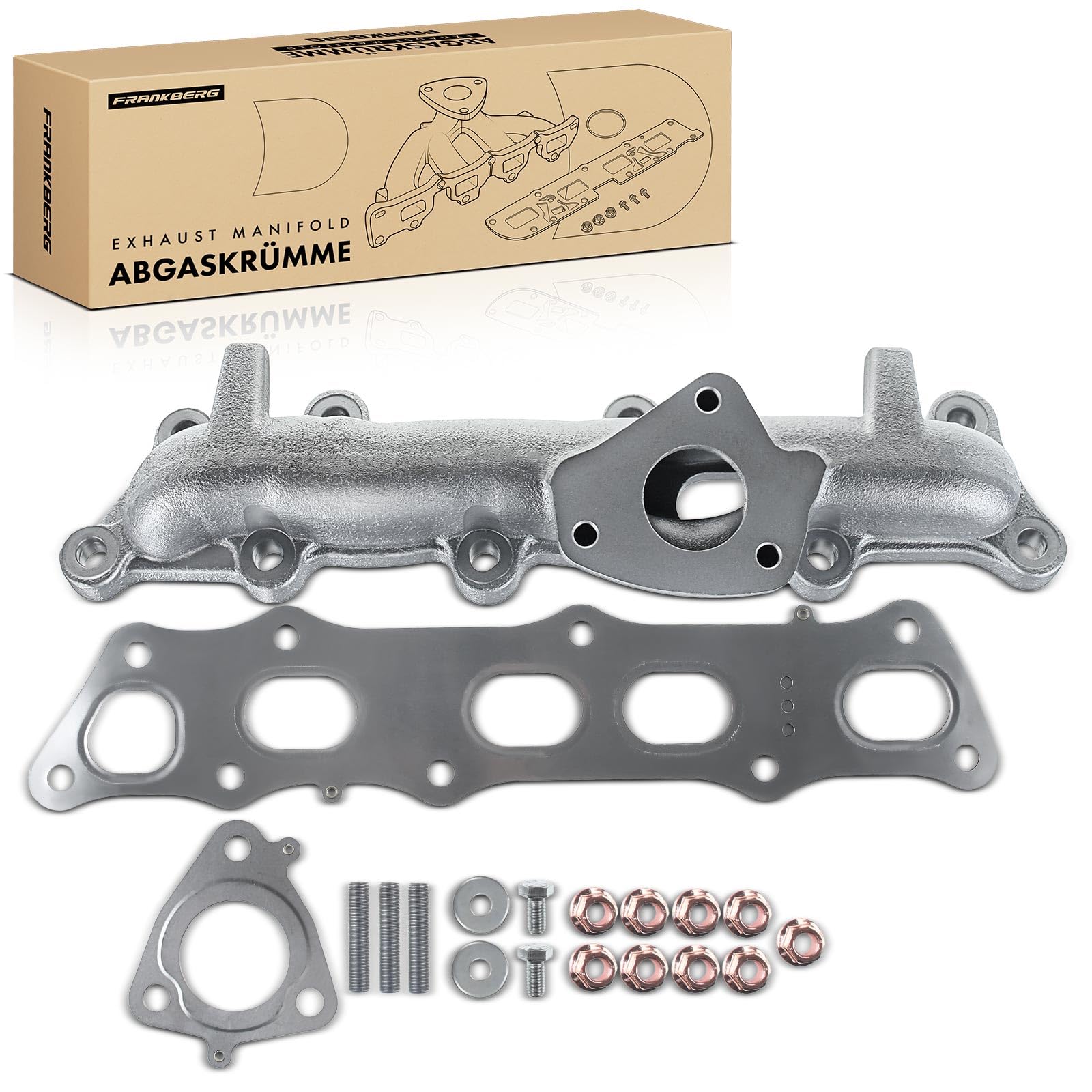 Frankberg Colector de escape Colector Compatible con CR-V III RE 2.2i-CTDi 4WD Civic VIII Hatchback FK FN 2.2 CTDi FR-V BE 2.2i-CTDi Replace# 04180RBD305