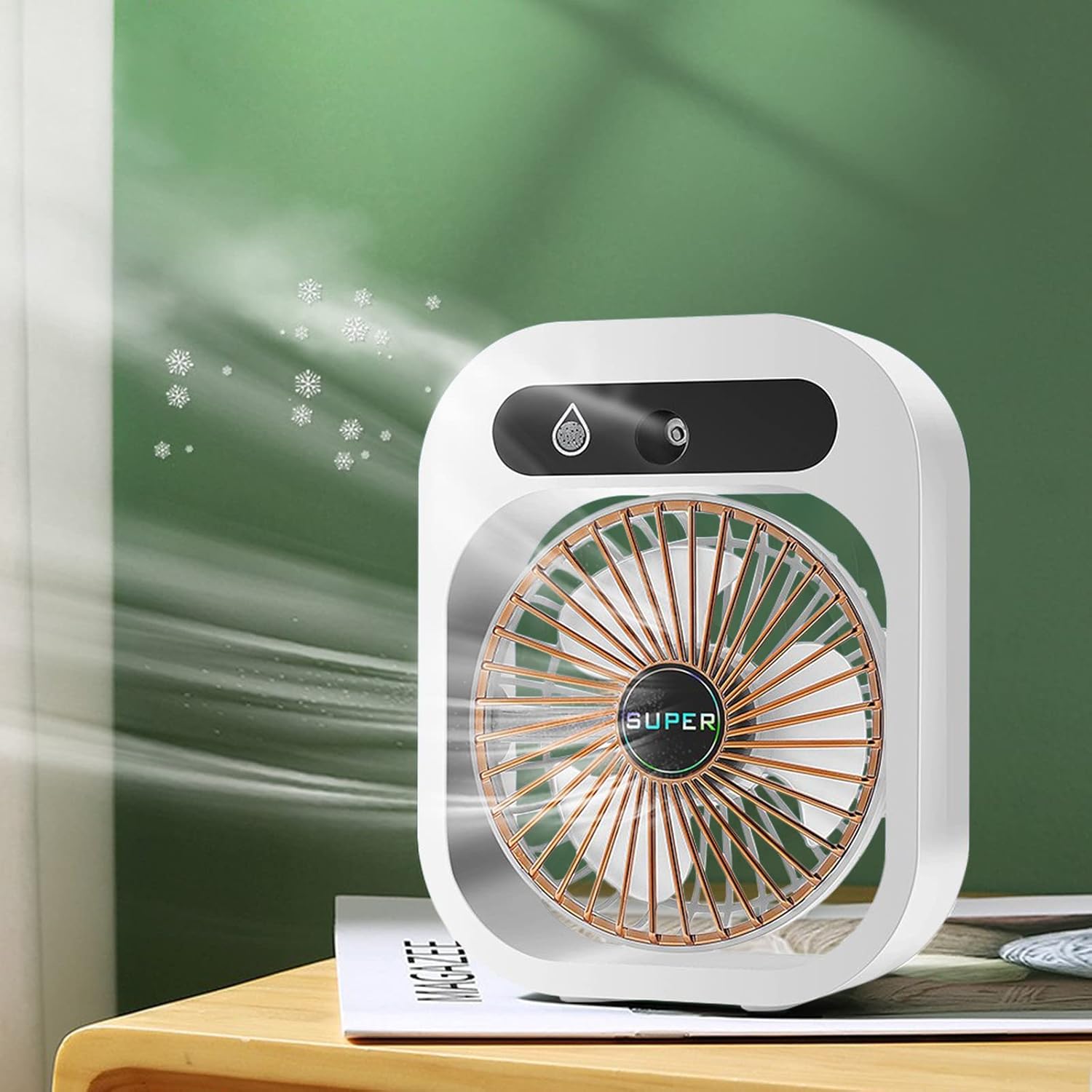 Portable Air Conditioner 3 Speed Quiet Air Cooler Travel or Desk Fan Cordless Personal Evaporative Air Cooler Rechargeable