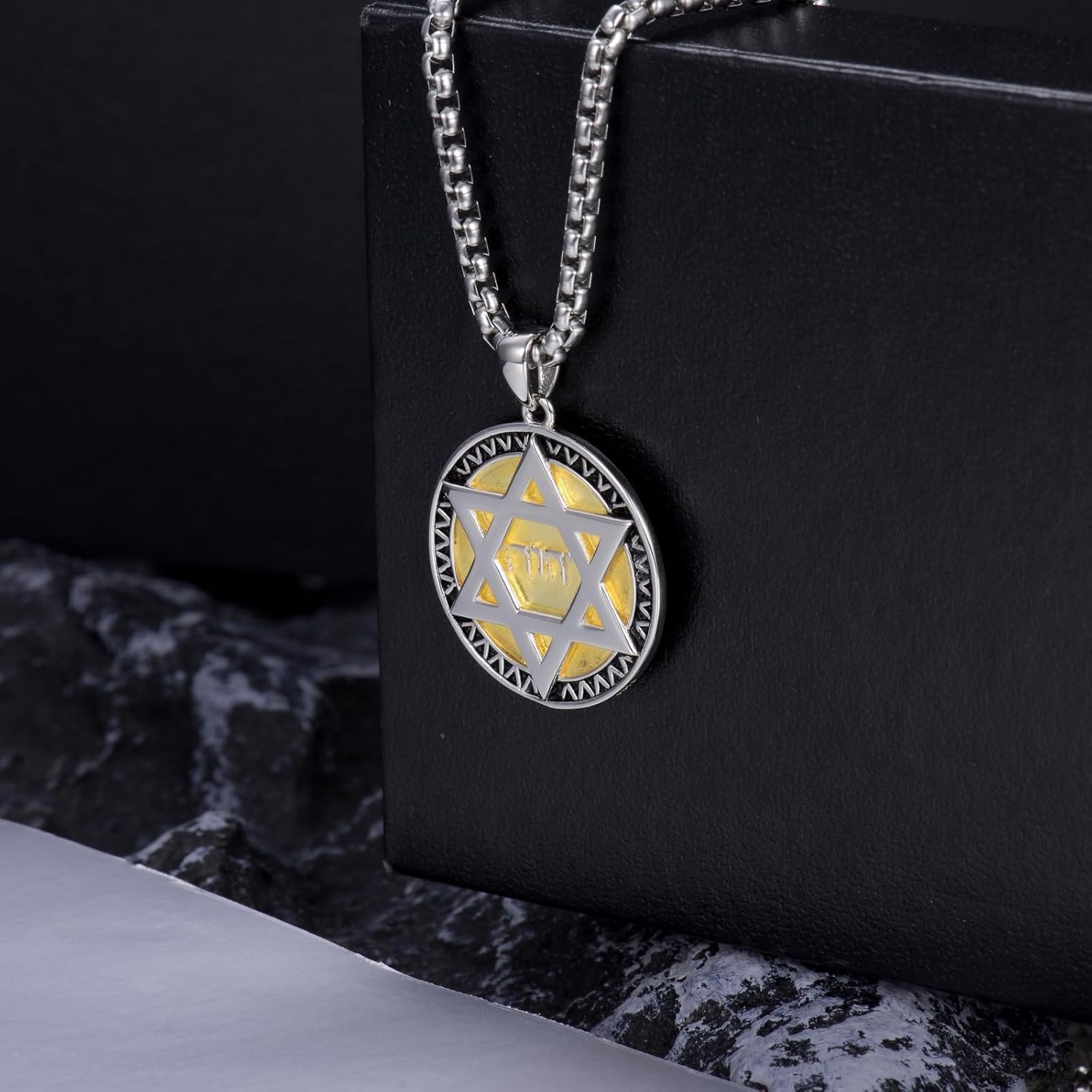 Star of David Pendant Necklace 925 Sterling Silver Jewish Jewelry Gift for Men Women (01-Star of David & Yahweh 01) - Image 3