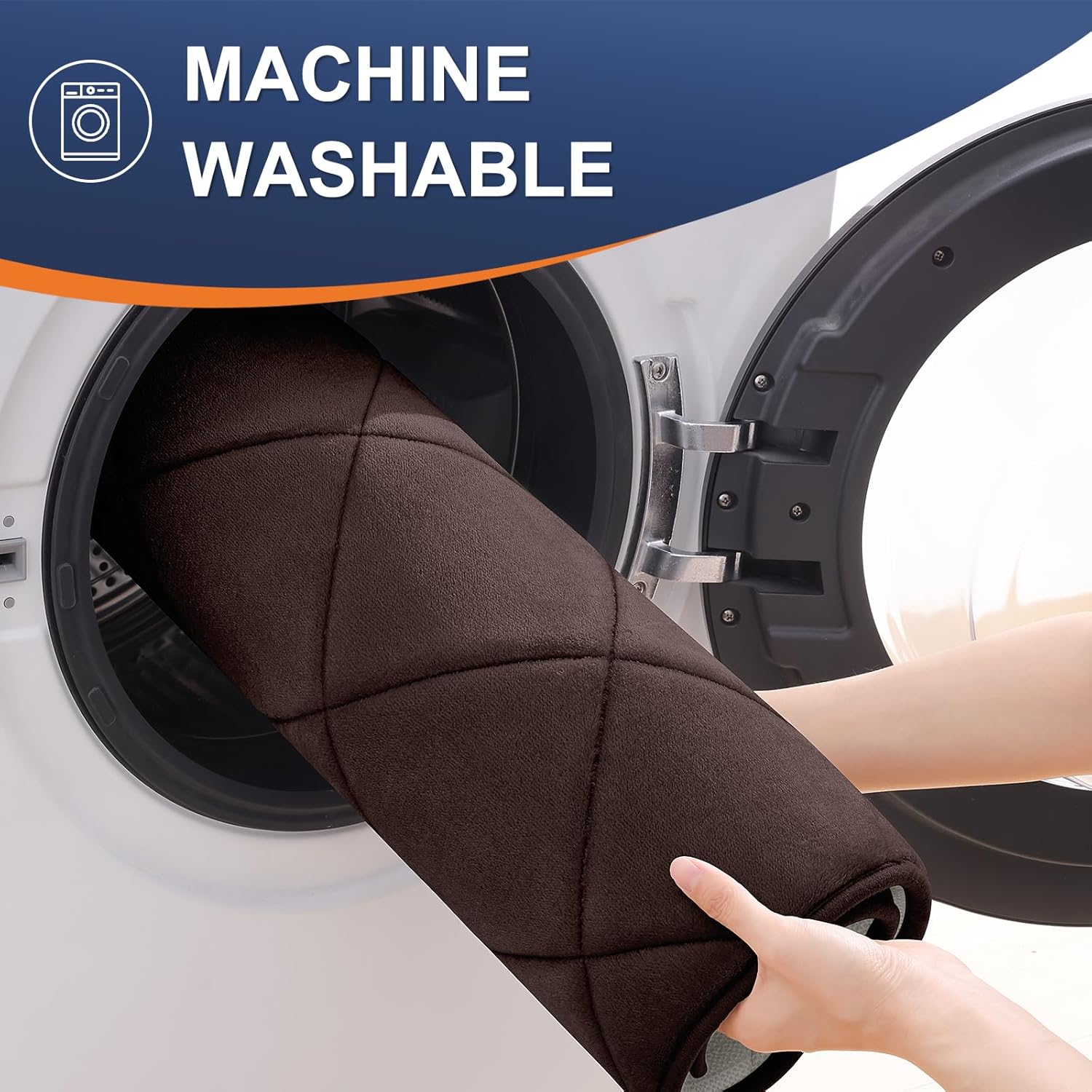 OLANLY Memory Foam Bath Mat 36x24, Ultra Soft and Absorbent Bathroom Rugs, Machine Washable, Comfortable Bath Carpet for Bathroom Floor, Tub and Shower, Brown