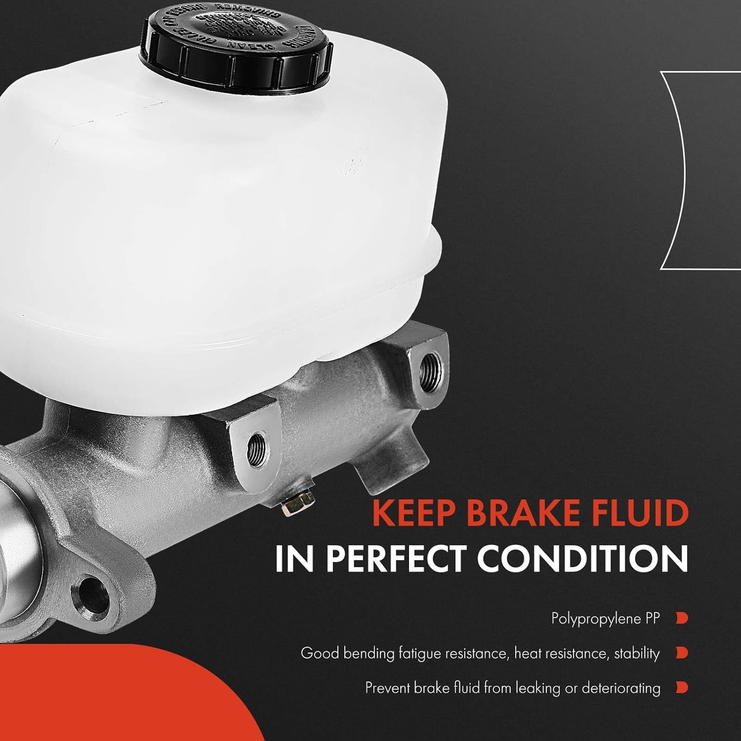 A-Premium Brake Master Cylinder with Reservoir and Cap Compatible with Ford Vehicles - For F-250 F-350 F-450 F-550 Super Duty, F53, E-550 Econoline Super Duty