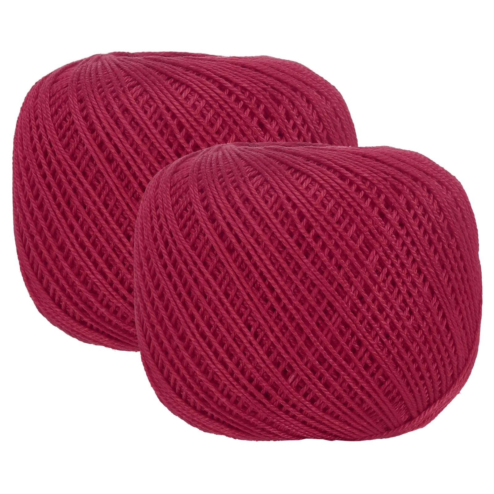 sourcing map 2 Rolls 164 Yards Size 3 Deep Red Pearl Cotton Crochet Thread — image 1
