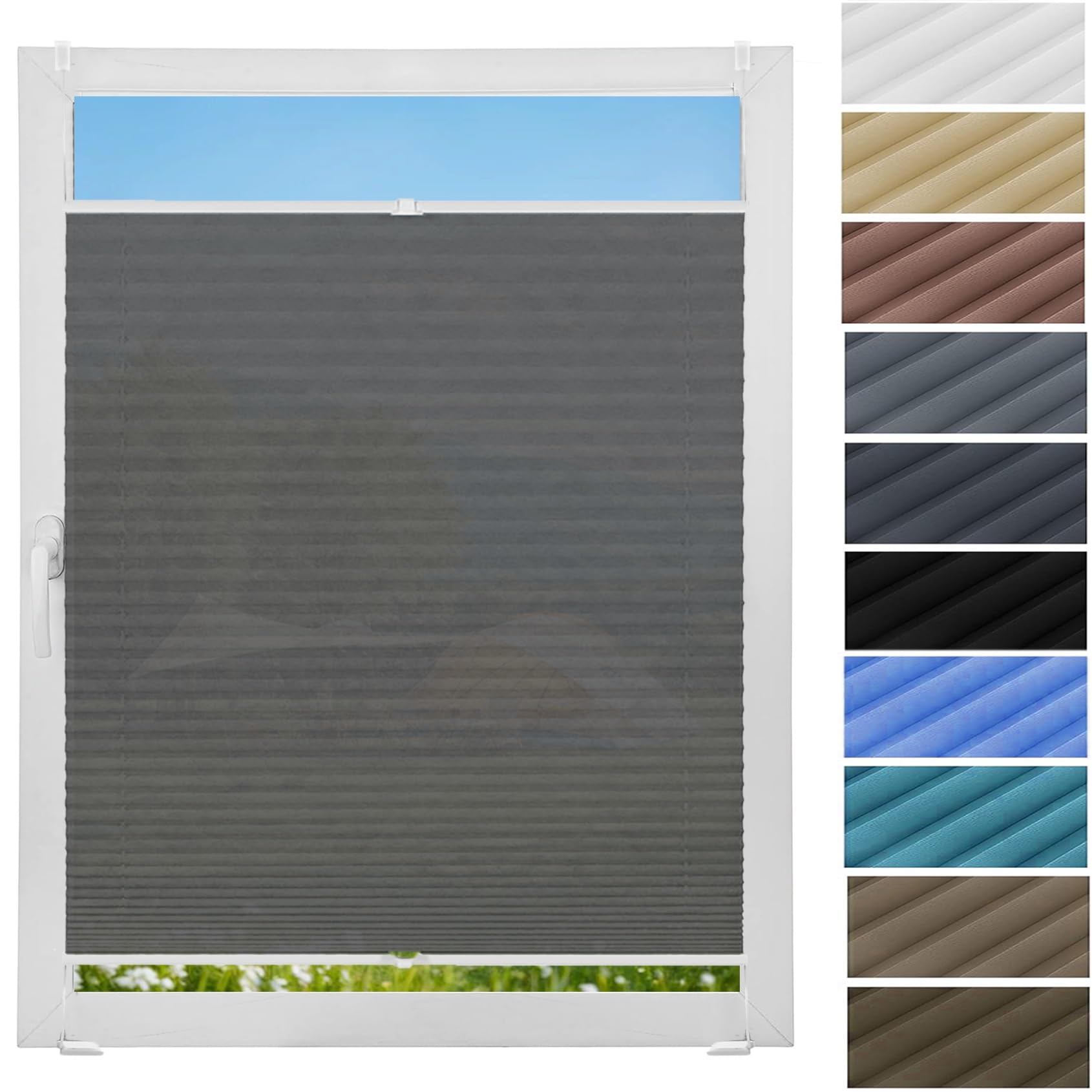Klemfix Store Plissé Occultant sans Perçage 50 x 75 cm, sans Perçage, Opaques et Translucides, Fenêtre Stores Plissés sans Perçage, Store Occultant Portable, pour Fenêtres, Blanc Klemfix Store Plissé Occultant sans Perçage 50 x 75 cm, sans Perçage, Opaques et Translucides, Fenêtre Stores Plissés sans Perçage, Store Occultant Portable, pour Fenêtres, Blanc