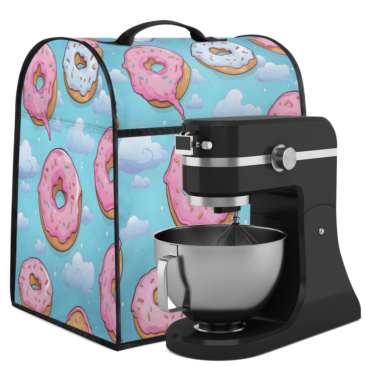 Coffee Maker Cover Cute Donut Kitchen Appliance Covers Small Appliance Covers Blender Cover Juicer Cover Dust Covers for Kitchen Appliances with Top Handle and Pockets,Washable,B91