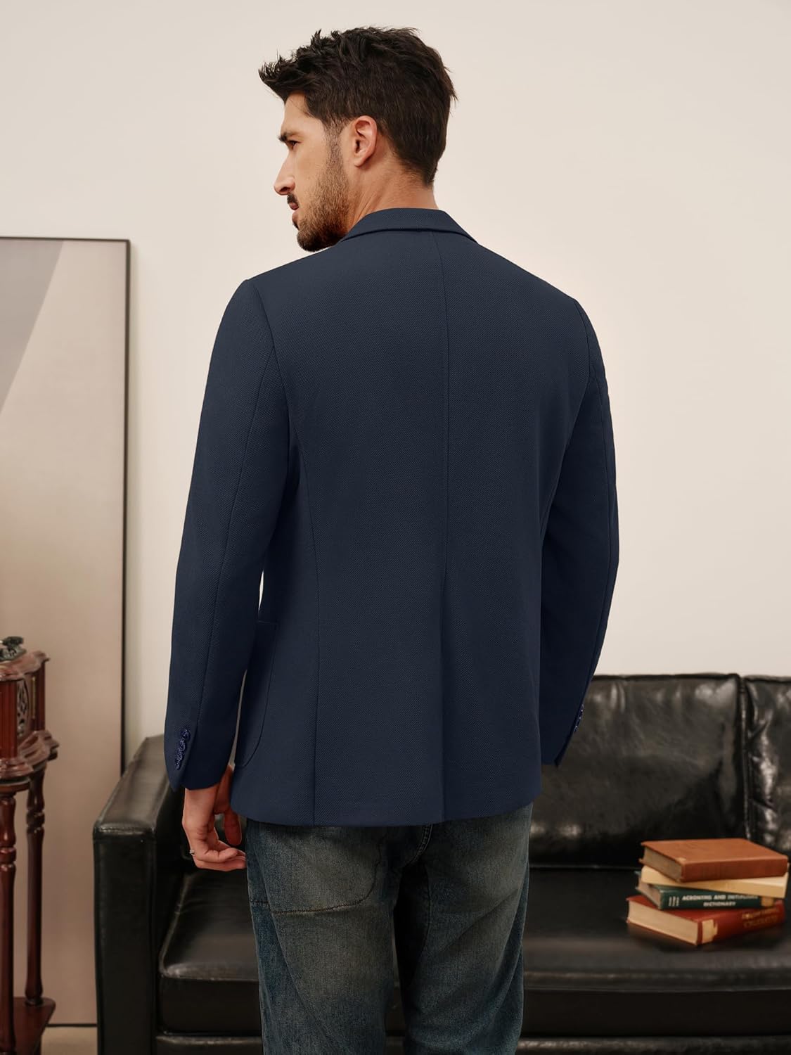 PJ PAUL JONES Mens Blazer Lightweight Knit Sport Coat Casual One Button Suit Jackets - Image 6