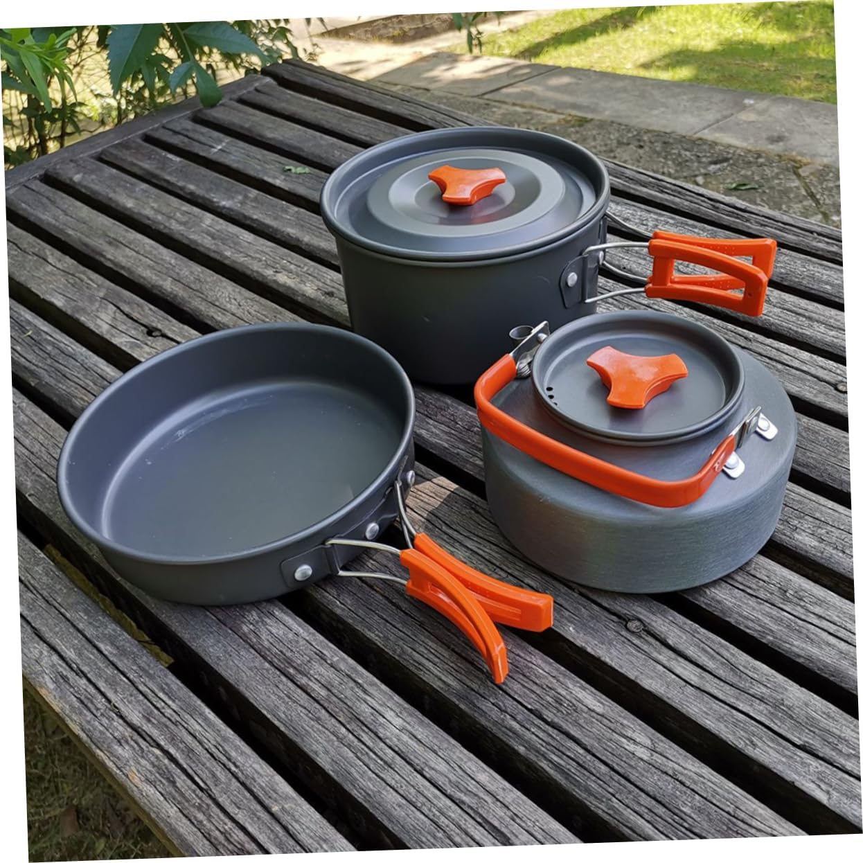 Portable Camping Cookware Set Aluminium Alloy Cooking Pot Kit for People Lightweight and Durable Mess Kit for Outdoor Cooking Hiking and Backpacking