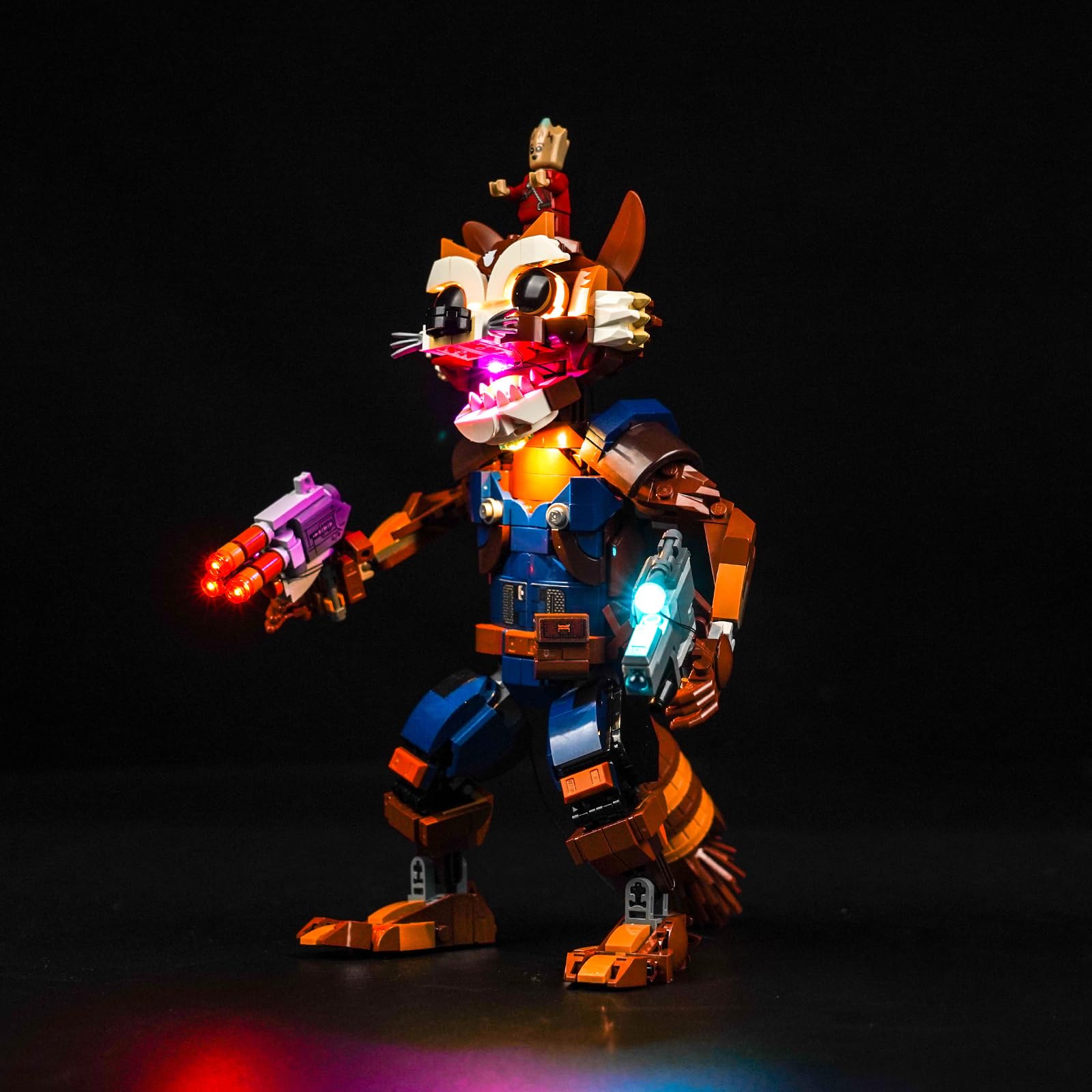 Light Kit for Lego Rocket & Baby Groot, Lighting Set for Lego 76282 Marvel Rocket & Baby Groot, Not Include Models