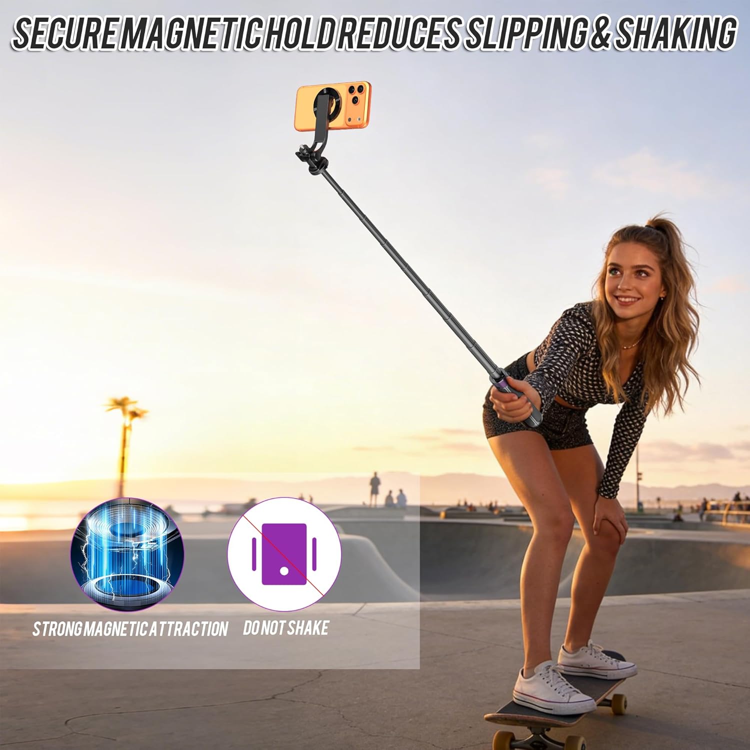 Black Magnetic Selfie Stick