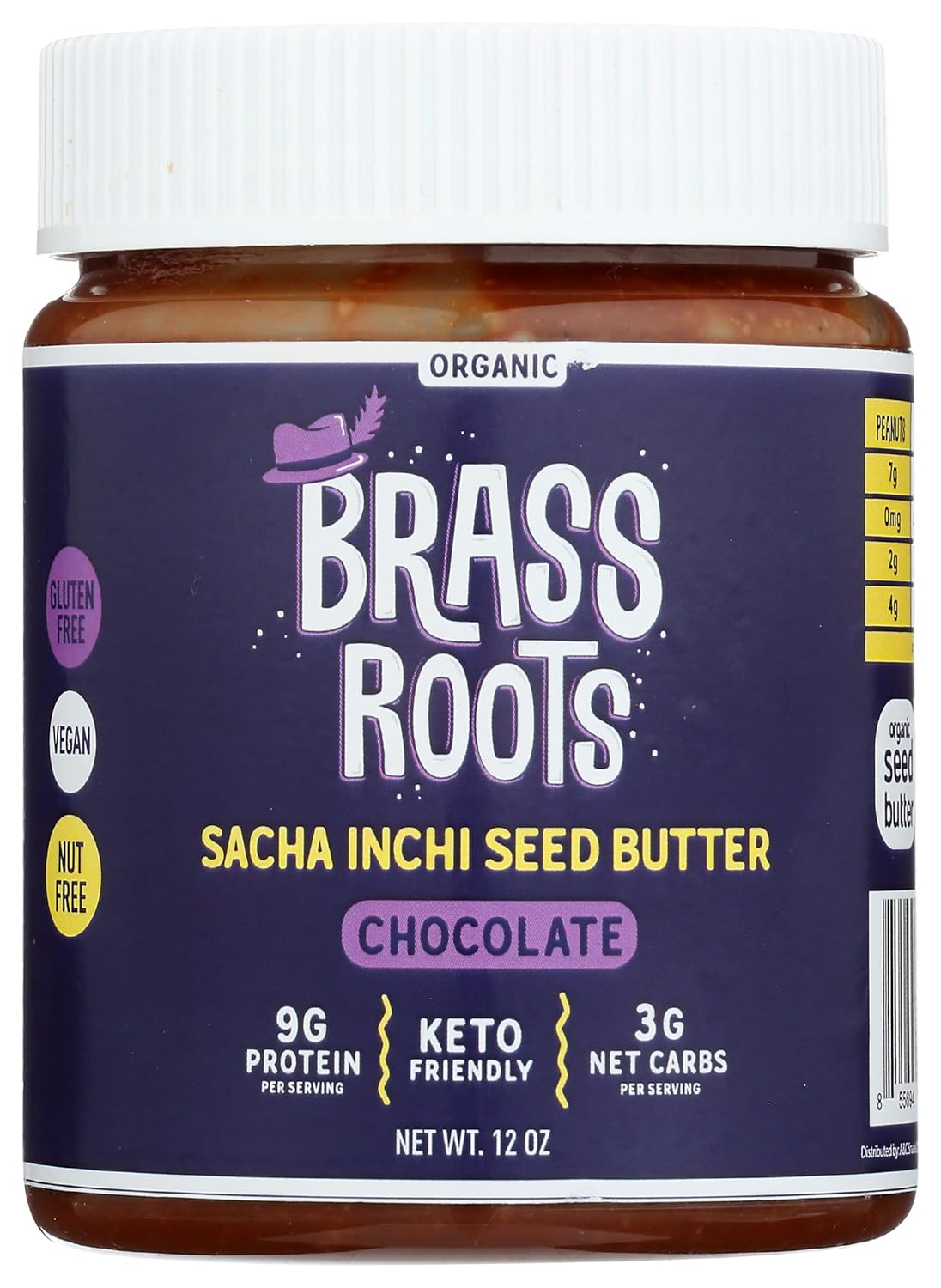 Amazon.com : Brass Roots Chocolate Sacha Inchi Seed Butter, 12 OZ ...
