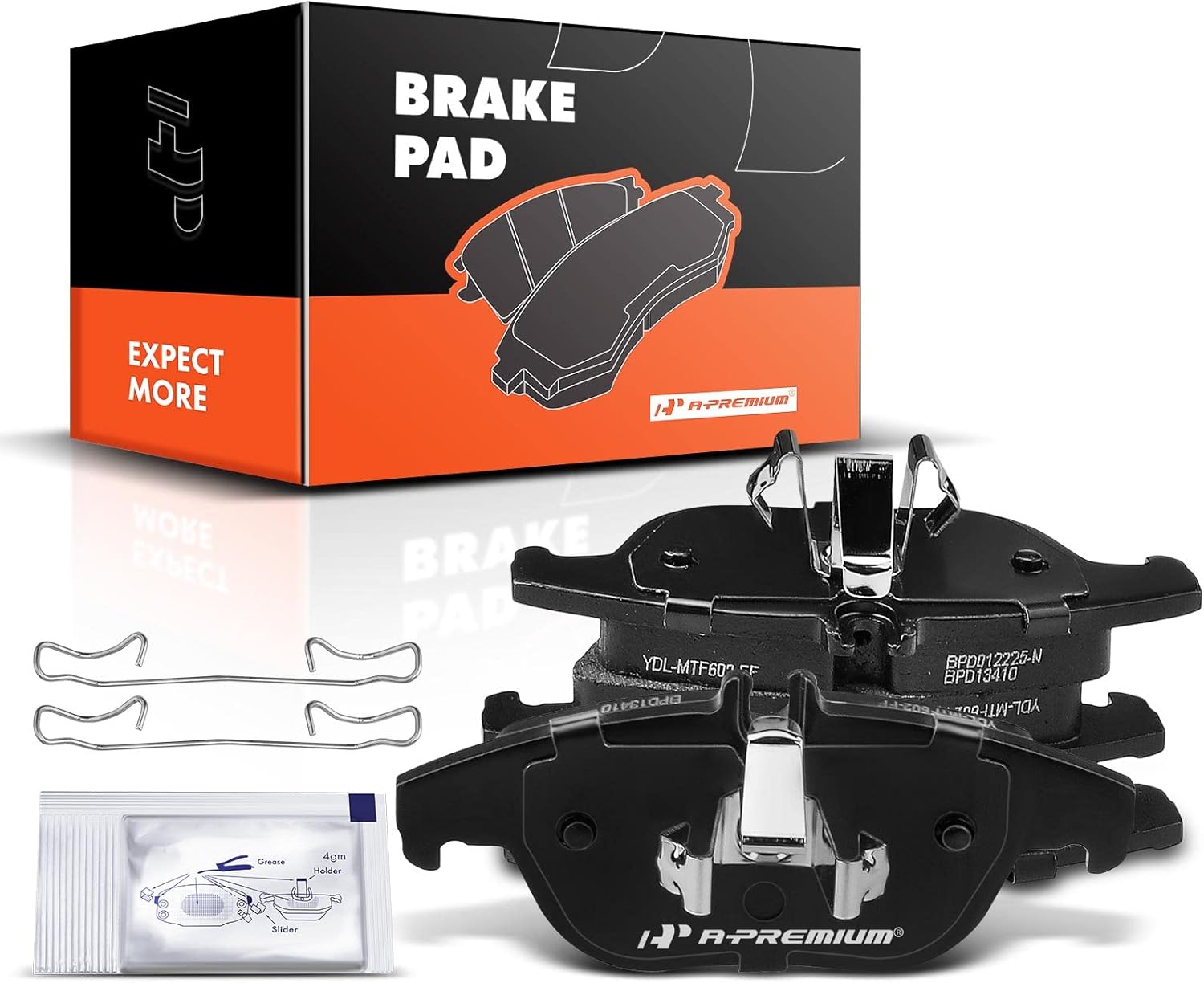 A-Premium Rear Ceramic Brake Pads Set Compatible with Mercedes-Benz Models - E400 2017, C250/GLK350 2010-2015, C230 2008-2009, C300 2008-2014, C350 2008-2015, E350 10-14, GLK250 13-15, E550 10-17