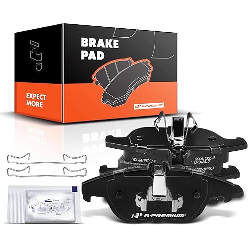 A-Premium Rear Ceramic Disc Brake Pads Set Compatible with Select Mercedes-Benz Models - C230 2008-2009, C250 2010-2015, C300/C350 2008-2014, E350 2010-2014, E400 2017, GLK250 2013-2015, GLK350, E550