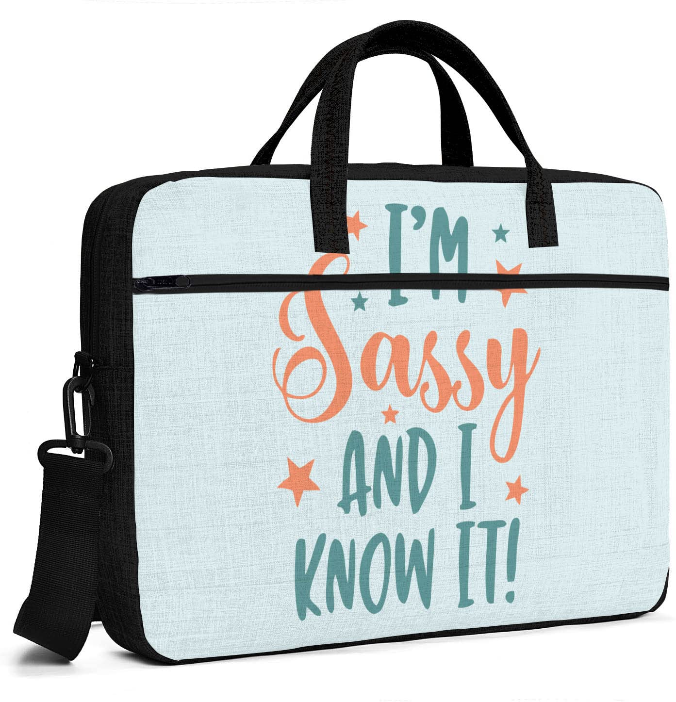 Crazyify I'm Sassy and I Know It Laptop Bag with ZipFor Men & Women | Canvas Laptop Bags/Briefcase with Screen Size Up to 15.6 Inch