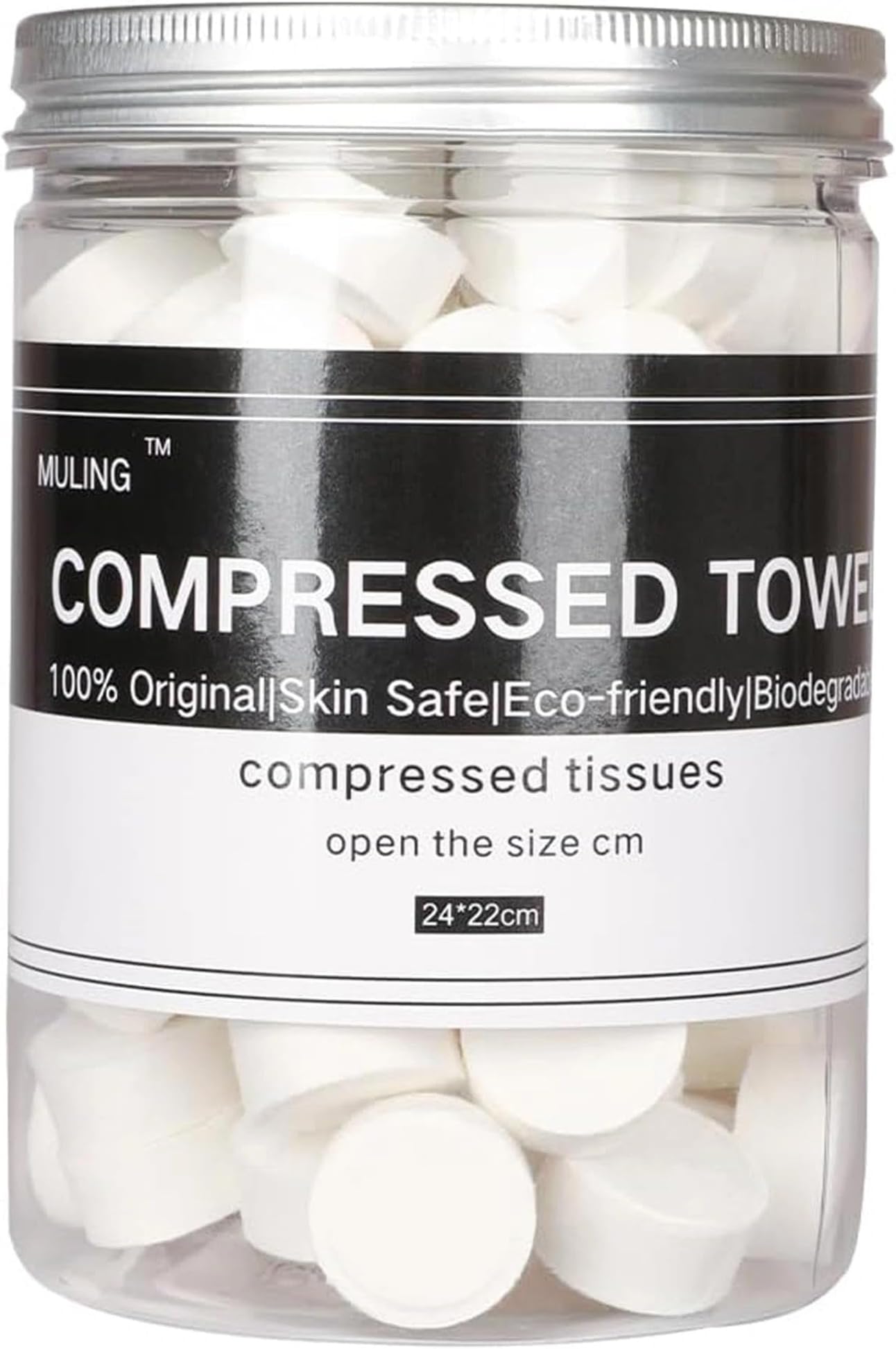 Canned 100 PCS Compressed Towels Portable Mini Compressed Coin Tissue for Travel Sports, Beauty Salon or Home Hand Wipes